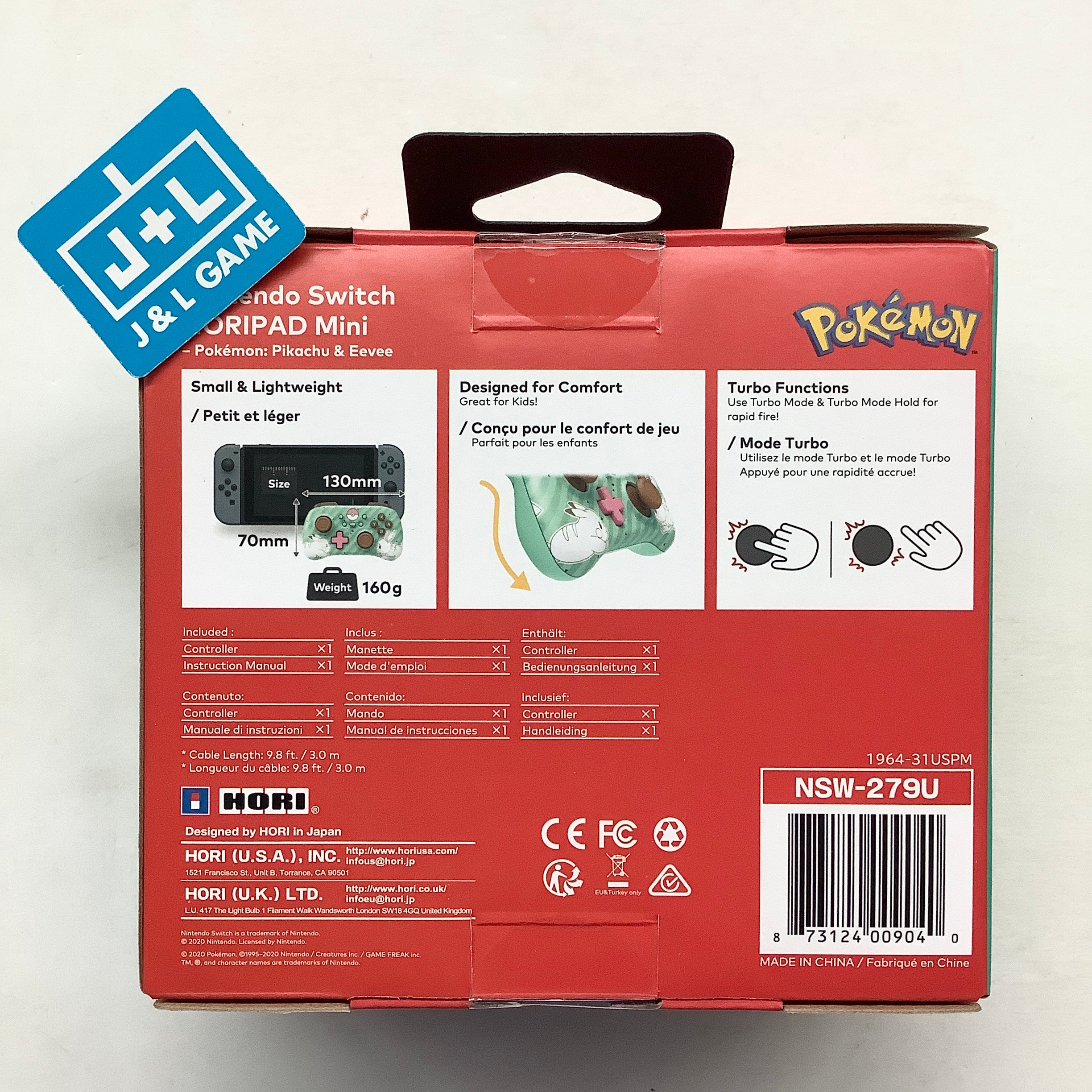 HORI Nintendo Switch HORIPAD Mini (Pokemon: Pikachu & Eevee) - (NSW) Nintendo Switch Accessories HORI   