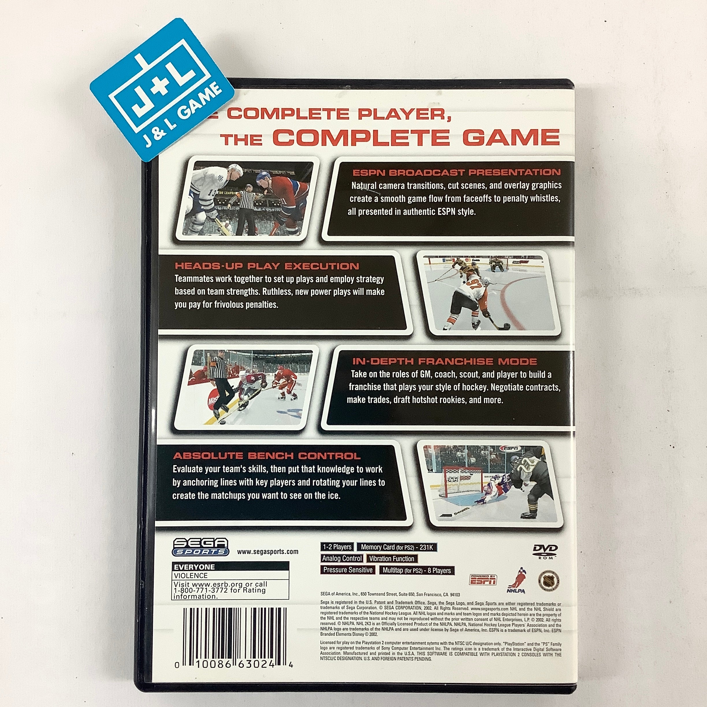 NHL 2K3 - (PS2) PlayStation 2 [Pre-Owned] Video Games Sega   