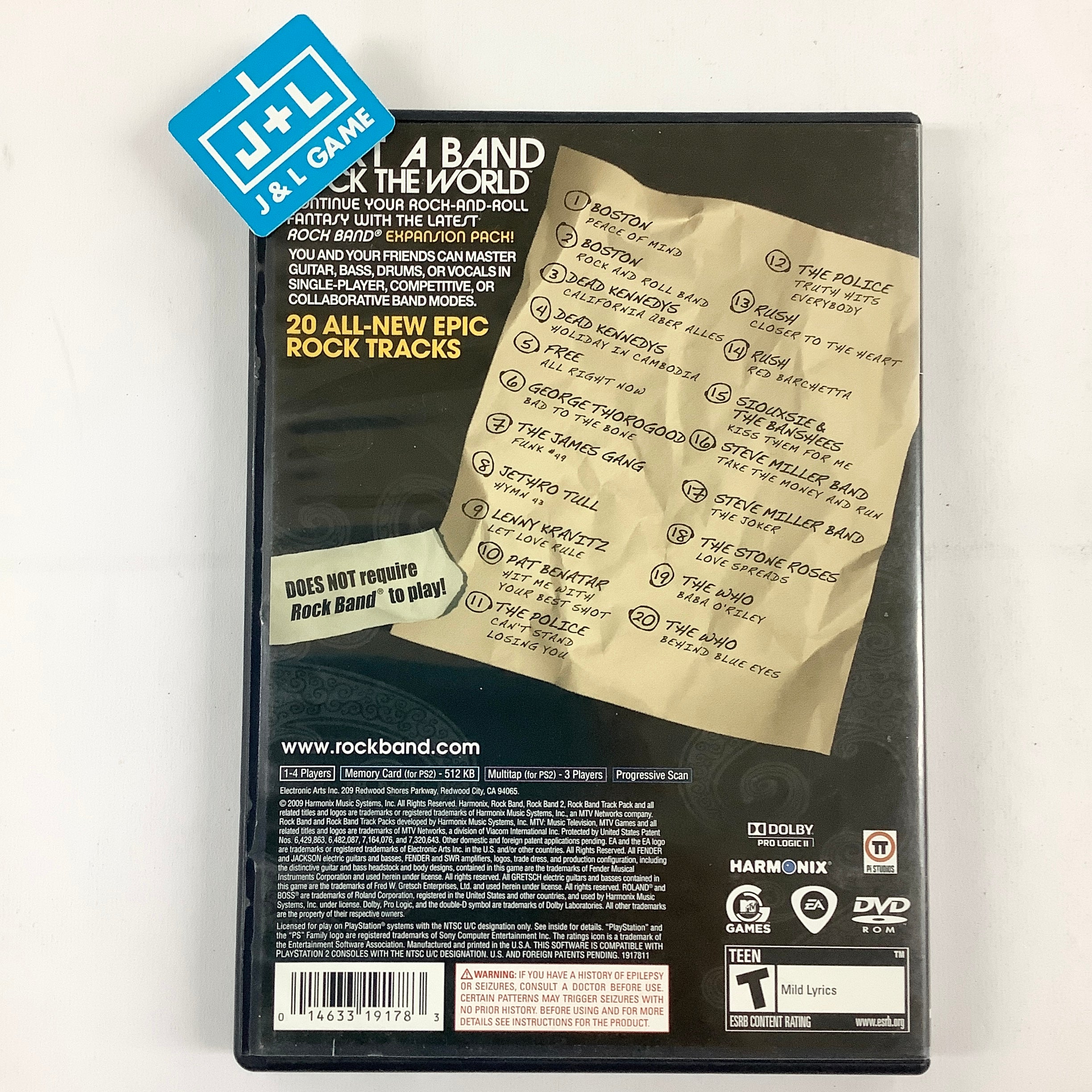 Rock Band Track Pack: Classic Rock - (PS2) PlayStation 2 [Pre-Owned] Video Games MTV Games   