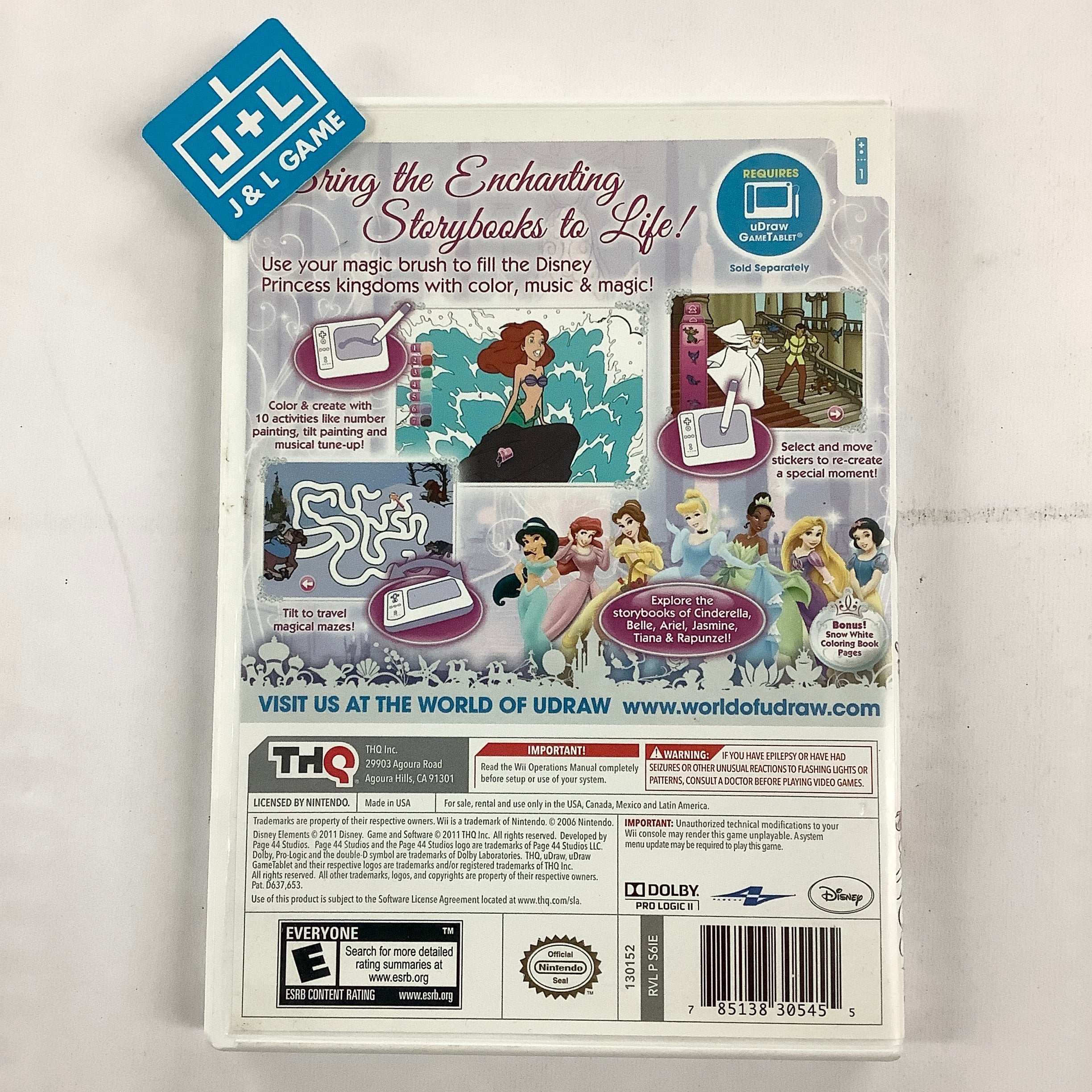 uDraw: Disney Princess: Enchanting Storybooks - Nintendo Wii [Pre-Owned] Video Games THQ   