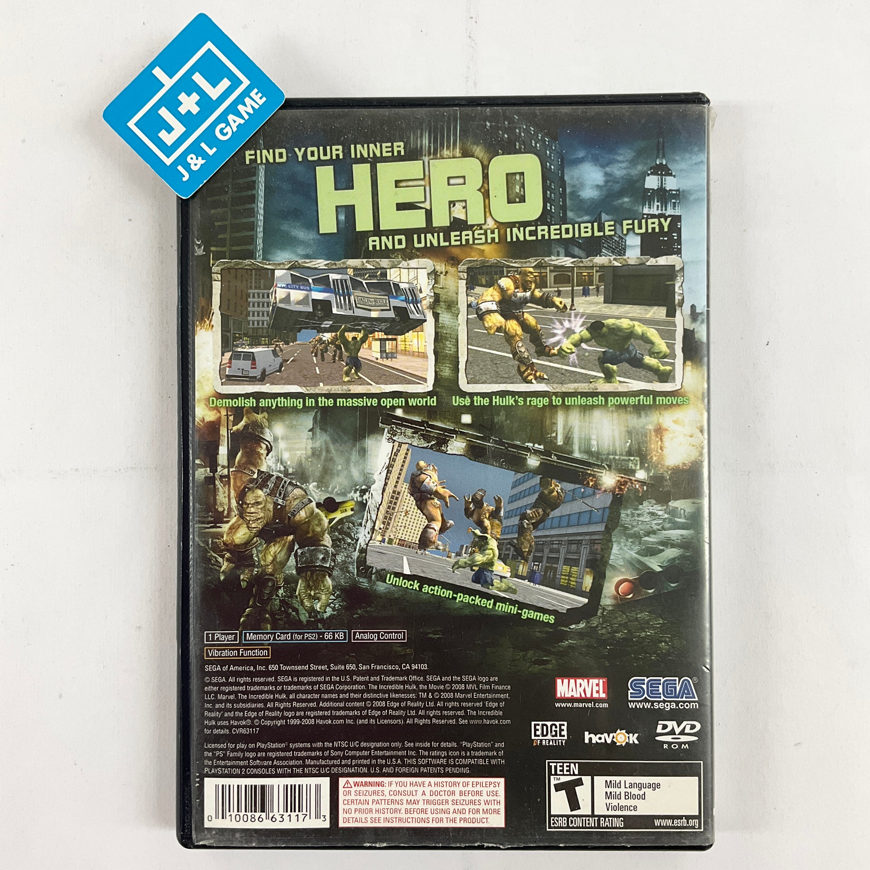 The Incredible Hulk - (PS2) PlayStation 2 [Pre-Owned] Video Games Sega   