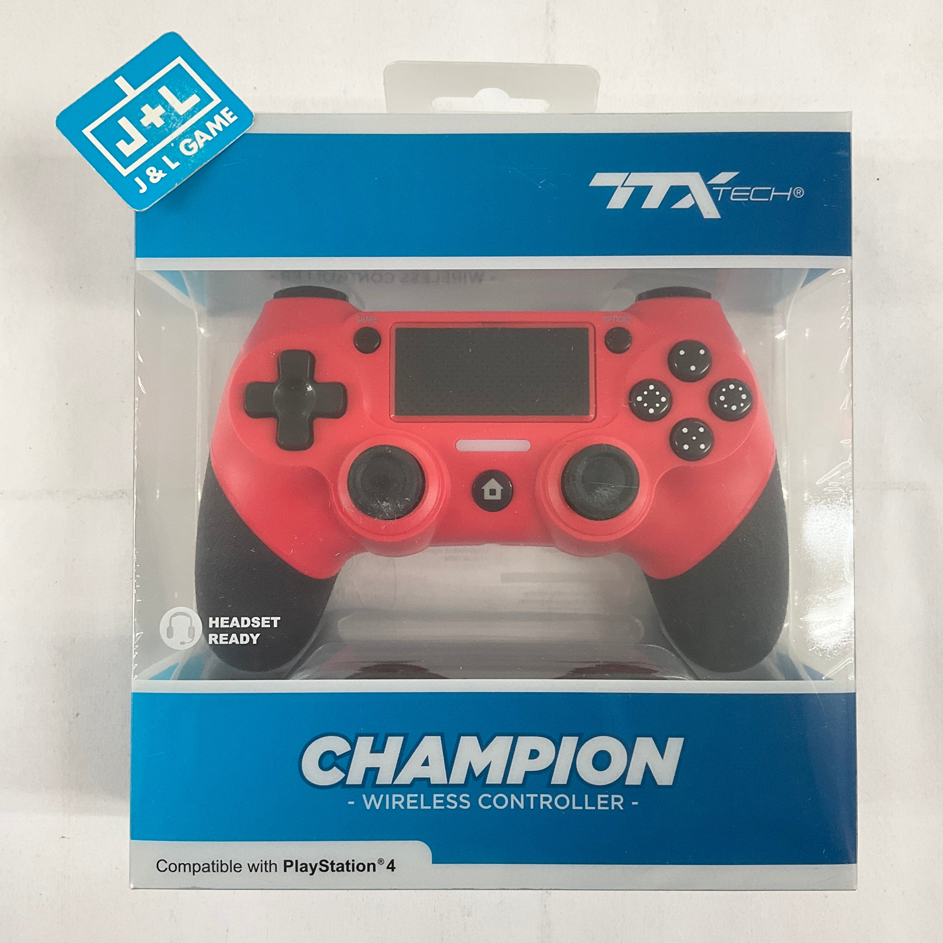 Ttx Controller TTX Playstation 4 Champion Wireless Controller (Red) - (PS4) Playstati ...