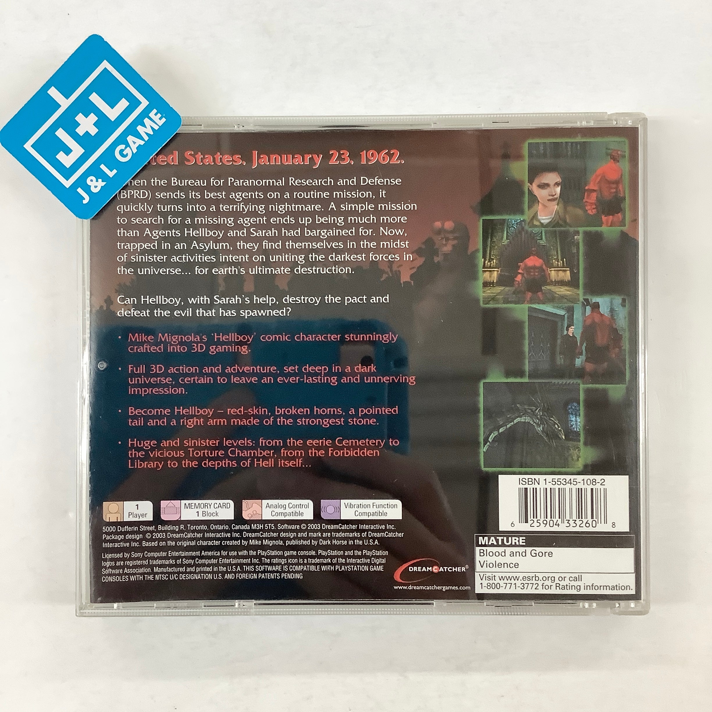 Hellboy: Asylum Seeker - (PS1) PlayStation 1 [Pre-Owned] Video Games DreamCatcher Interactive   