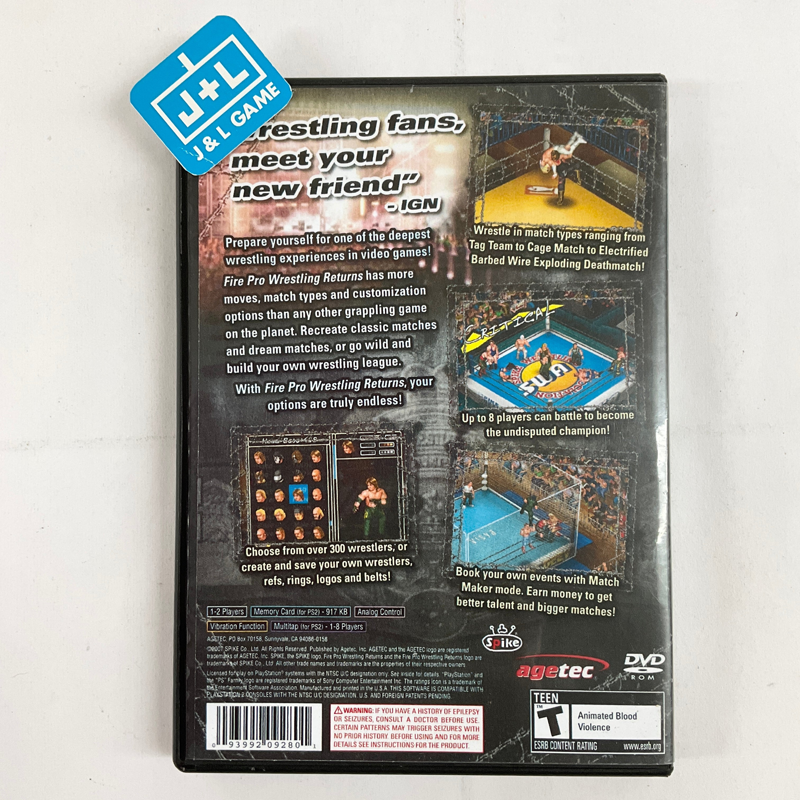 Fire Pro Wrestling Returns - (PS2) PlayStation 2 [Pre-Owned] Video Games Agetec   