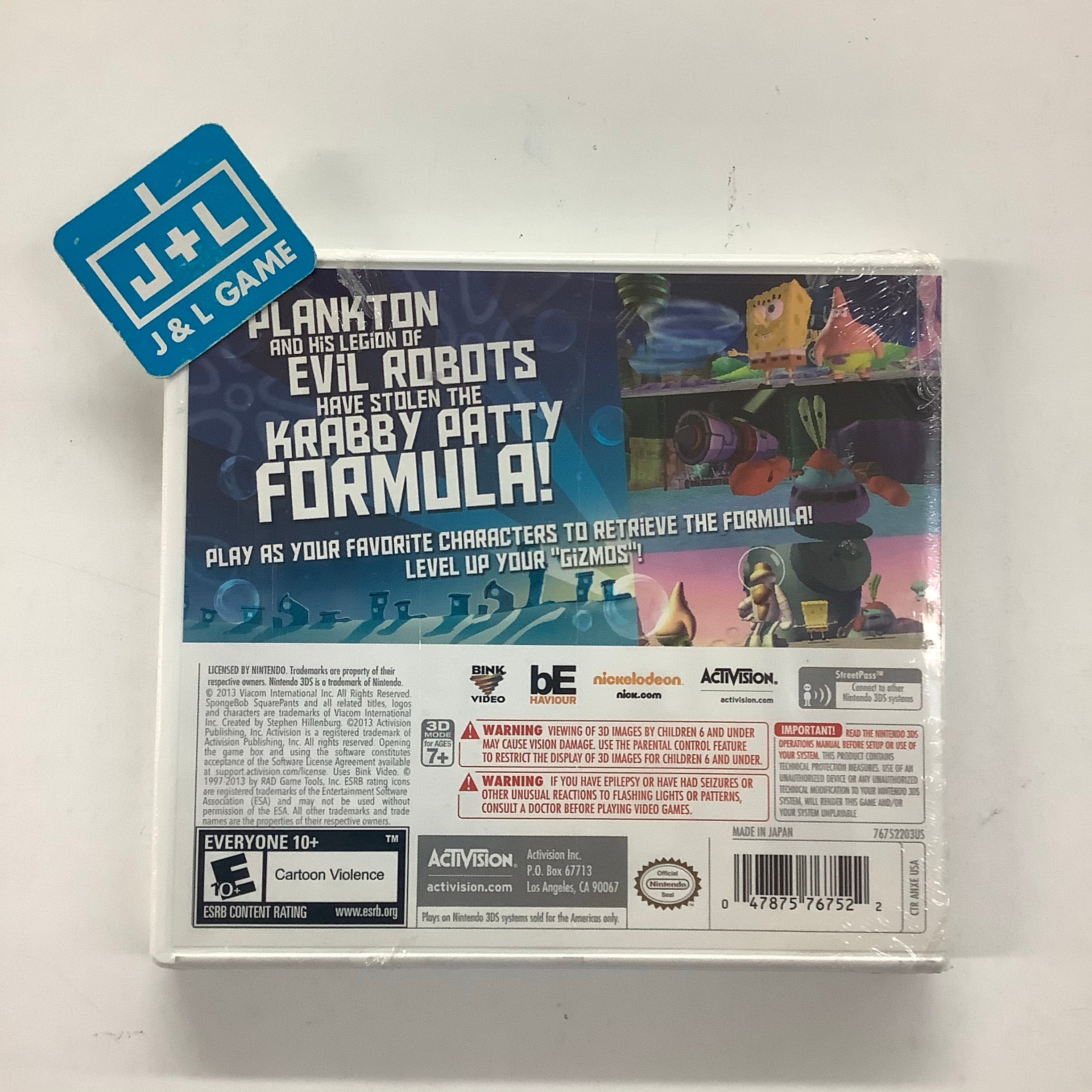 SpongeBob SquarePants: Plankton's Robotic Revenge - Nintendo 3DS Video Games Activision   