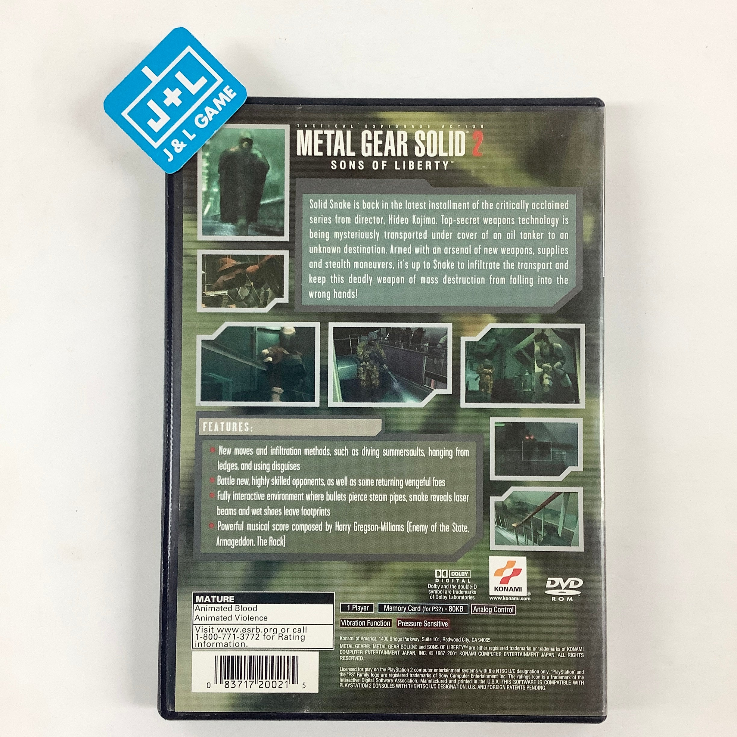Metal Gear Solid 2: Sons of Liberty - (PS2) PlayStation 2 [Pre-Owned] Video Games Konami   