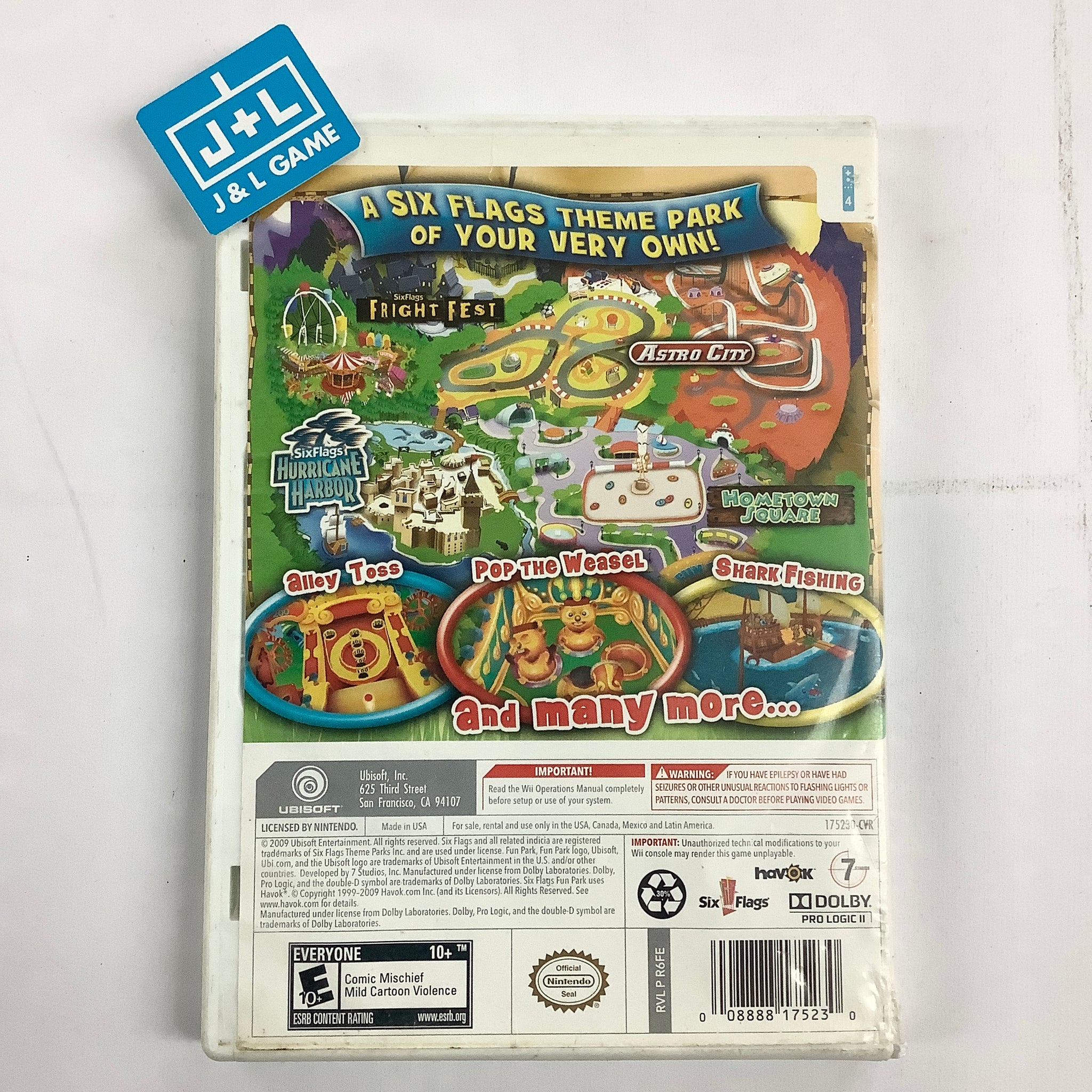 Six Flags Fun Park Nintendo Wii [PreOwned] J&L Video Games New