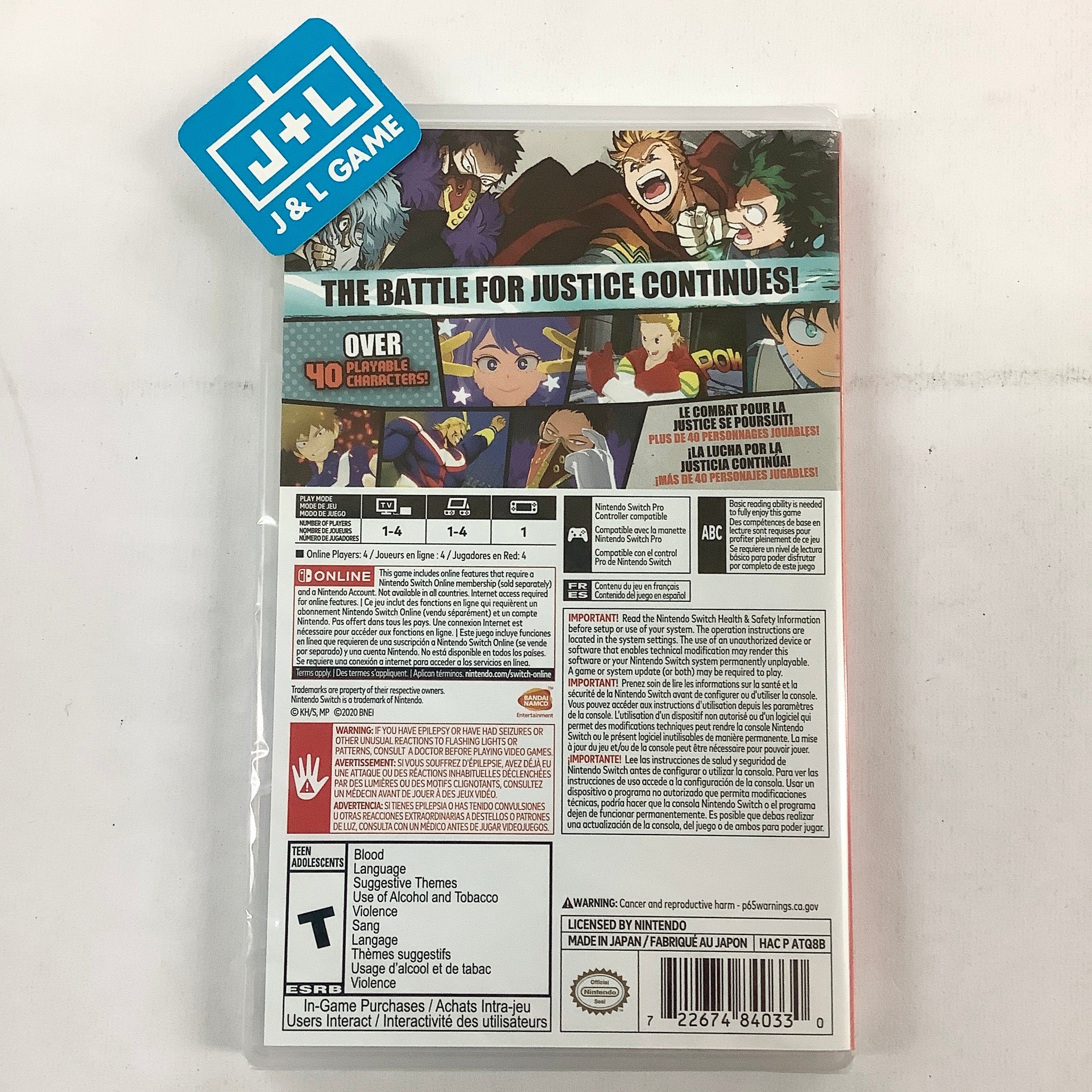 My Hero One's Justice 2 - (NSW) Nintendo Switch Video Games Bandai Namco Games   