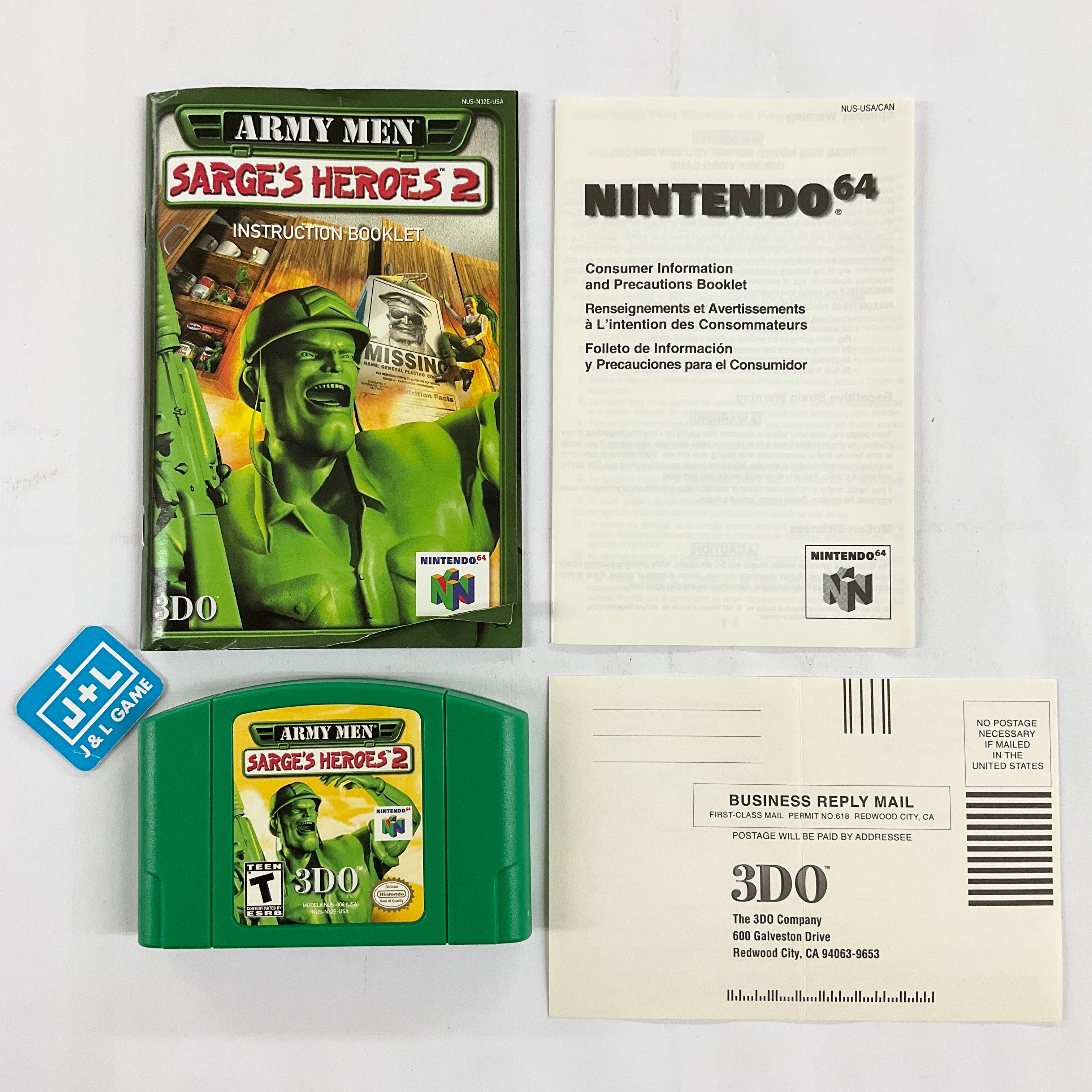 Army Men: Sarge's Heroes 2 - (N64) Nintendo 64 [Pre-Owned] Video Games 3DO   