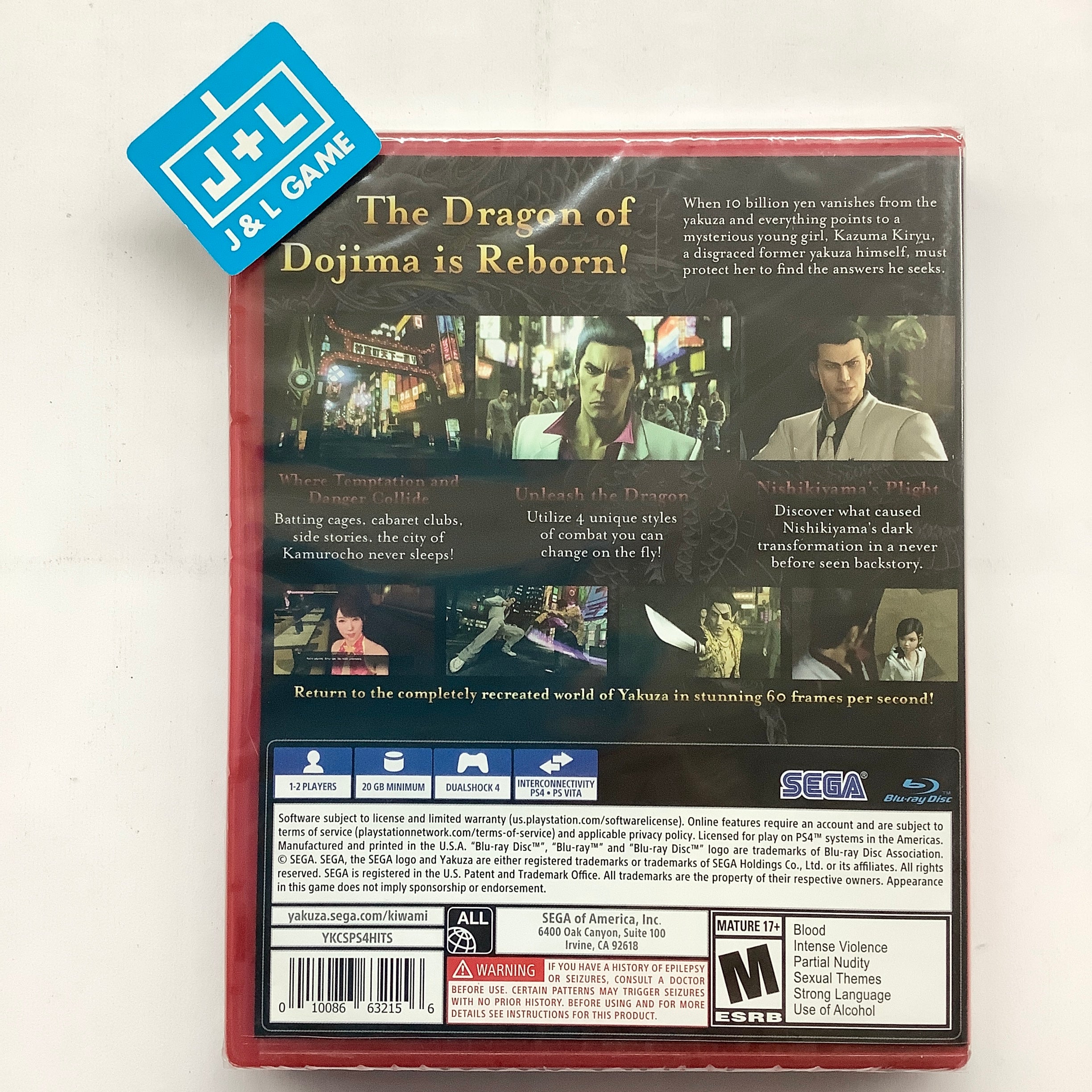 Yakuza Kiwami (PlayStation Hits) - (PS4) PlayStation 4 Video Games SEGA   