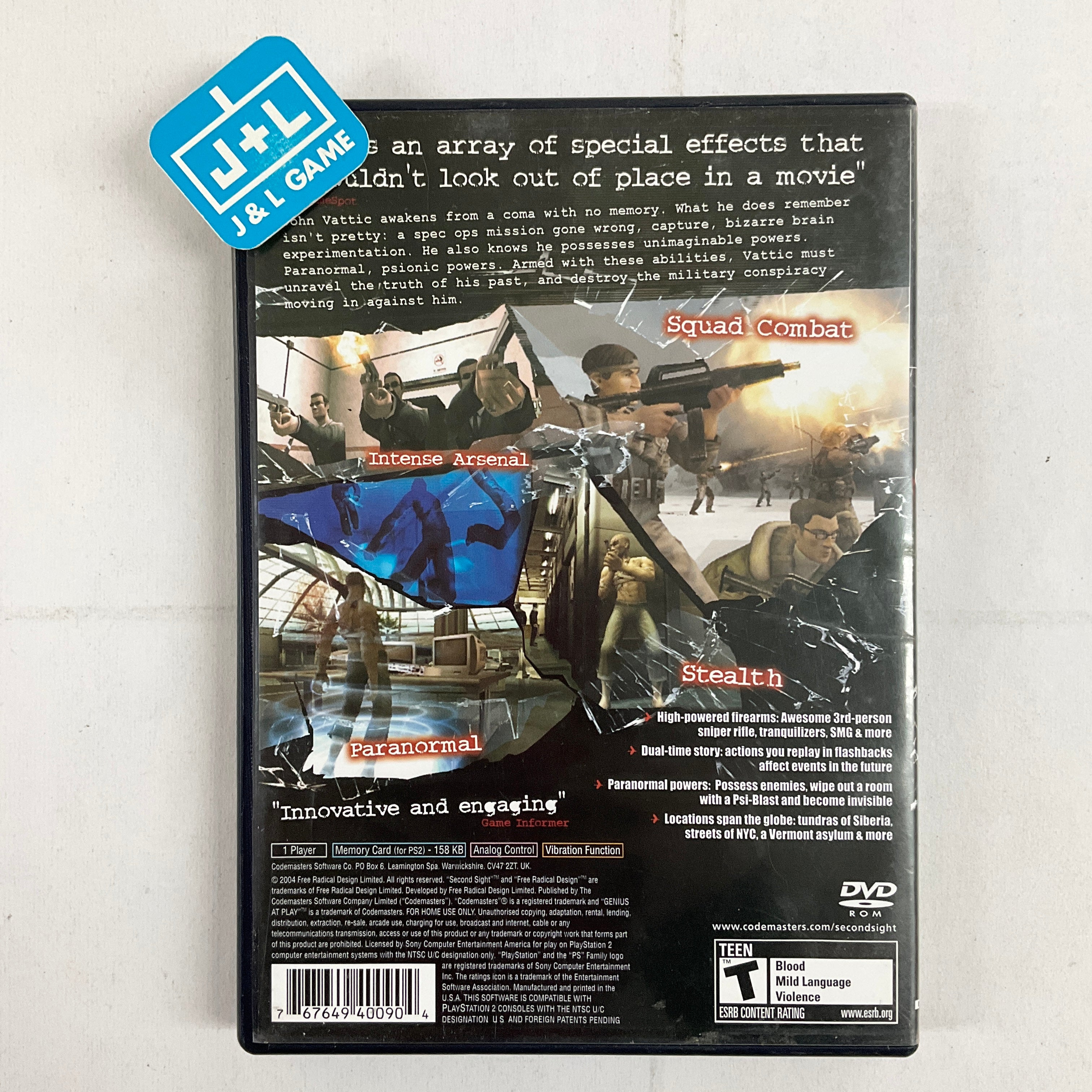 Second Sight - (PS2) PlayStation 2 [Pre-Owned] Video Games Free Radical Design   