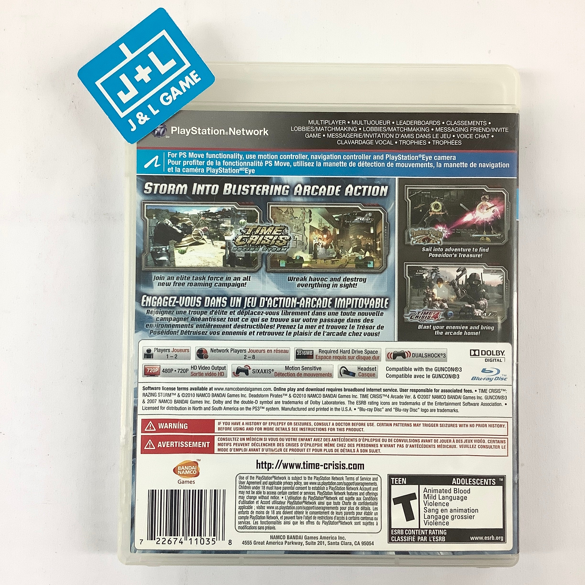 Time Crisis: Razing Storm - (PS3) PlayStation 3 [Pre-Owned] Video Games Namco Bandai Games   