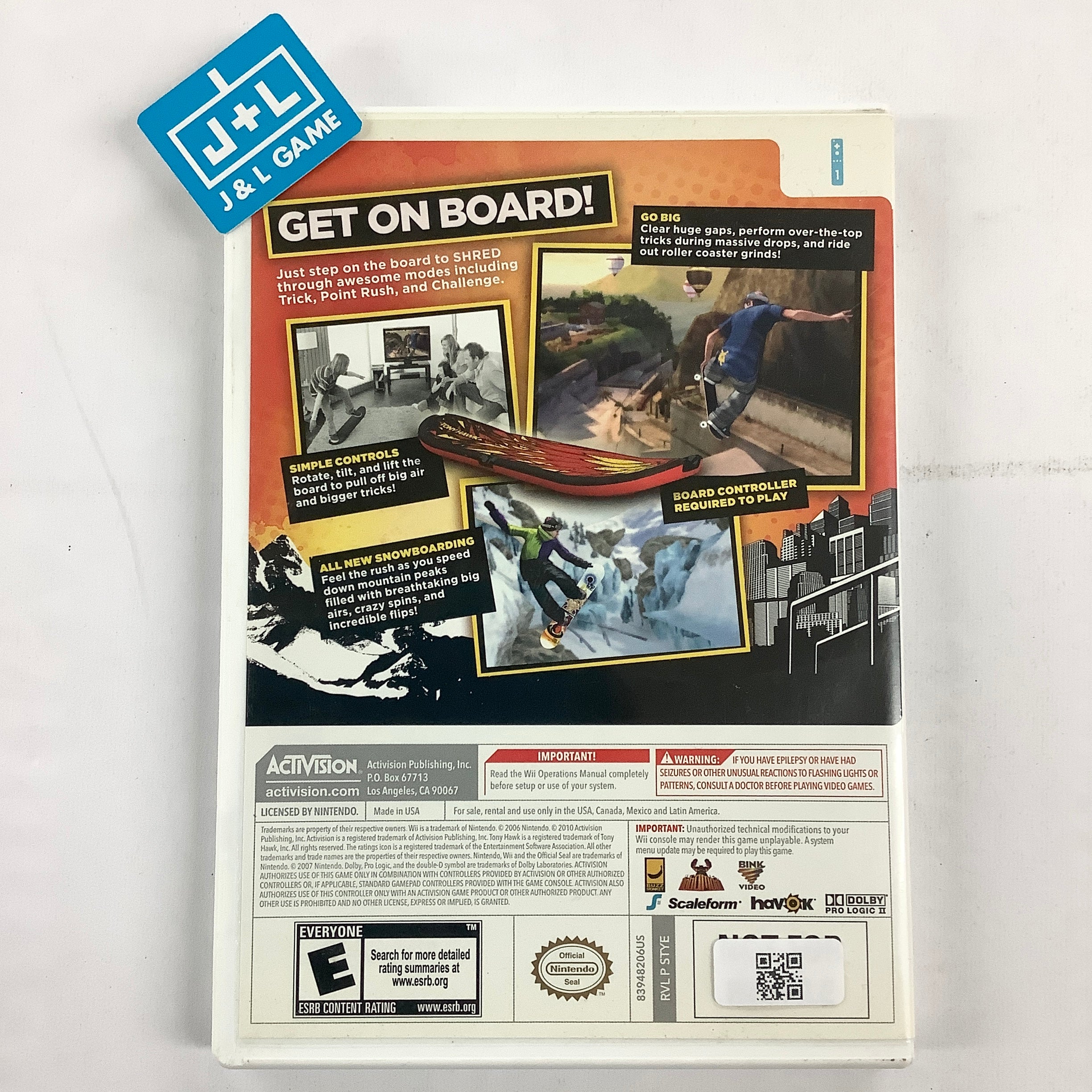 Tony Hawk: Shred - Nintendo Wii [Pre-Owned] Video Games Activision   