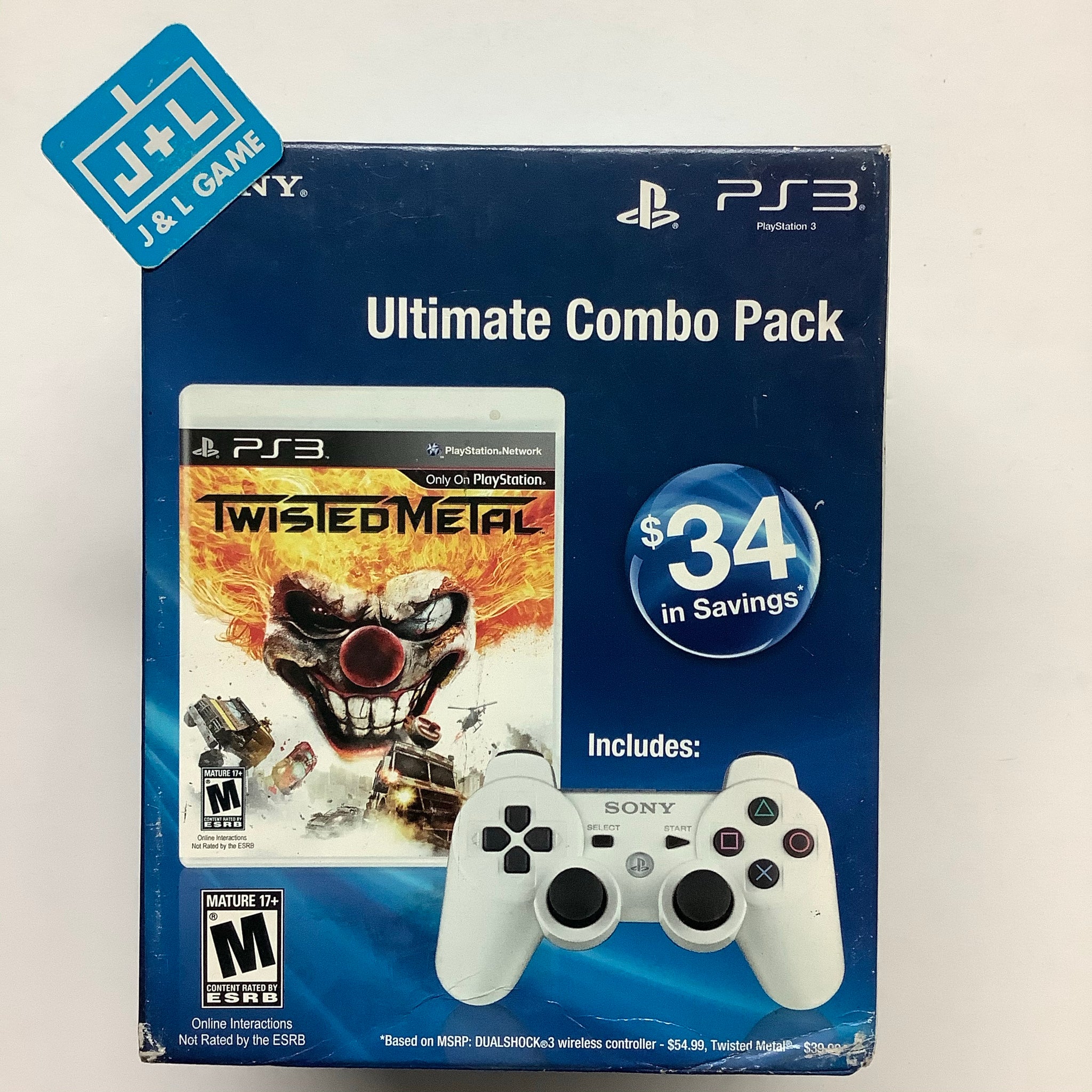 SONY Playstation 3 Twisted Metal & DUALSHOCK3 Wireless Controller - (PS3) Playstation 3 (Ultimate Combo Pack) Video Games PlayStation   