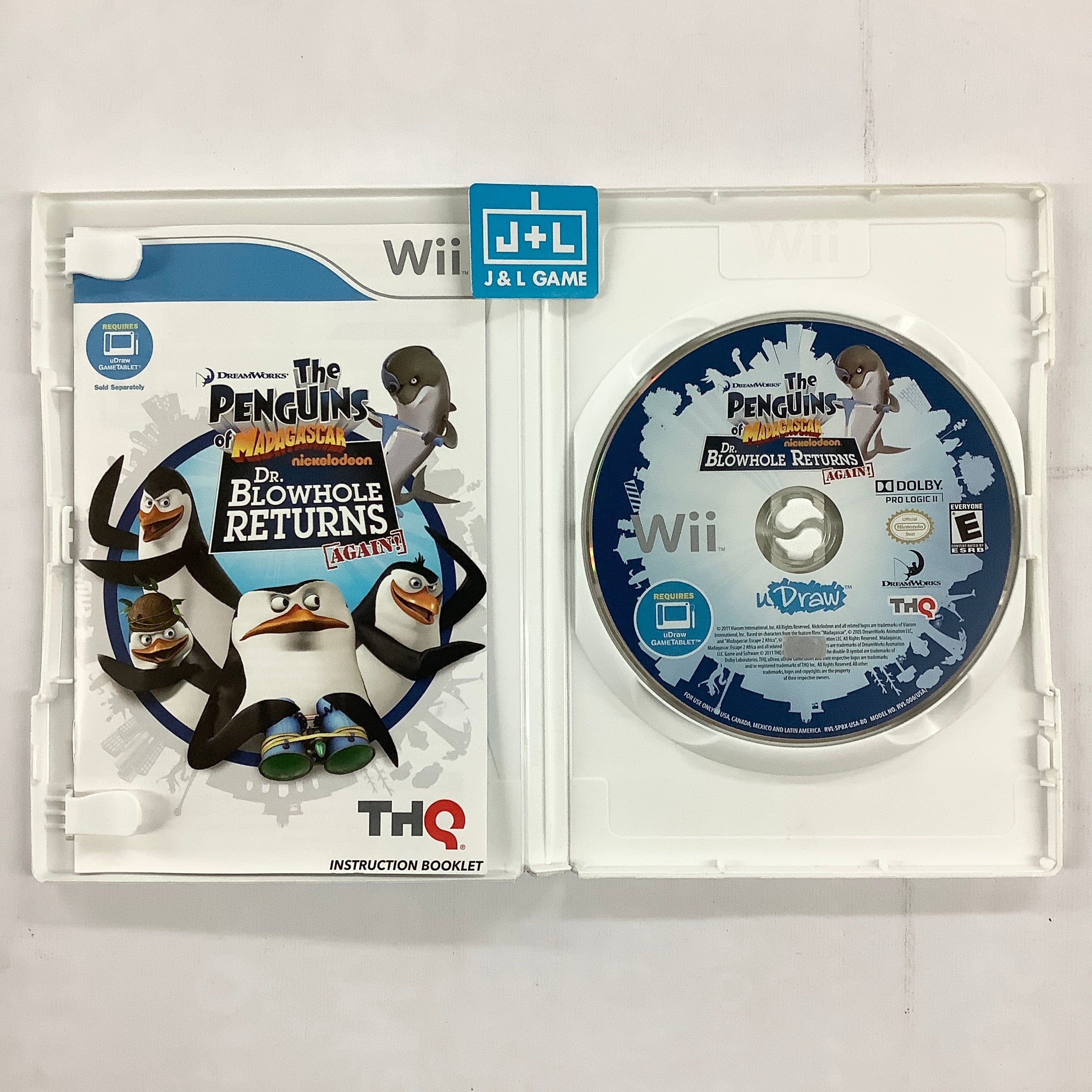 uDraw: The Penguins of Madagascar: Dr. Blowhole Returns Again - Nintendo Wii [Pre-Owned] Video Games THQ   