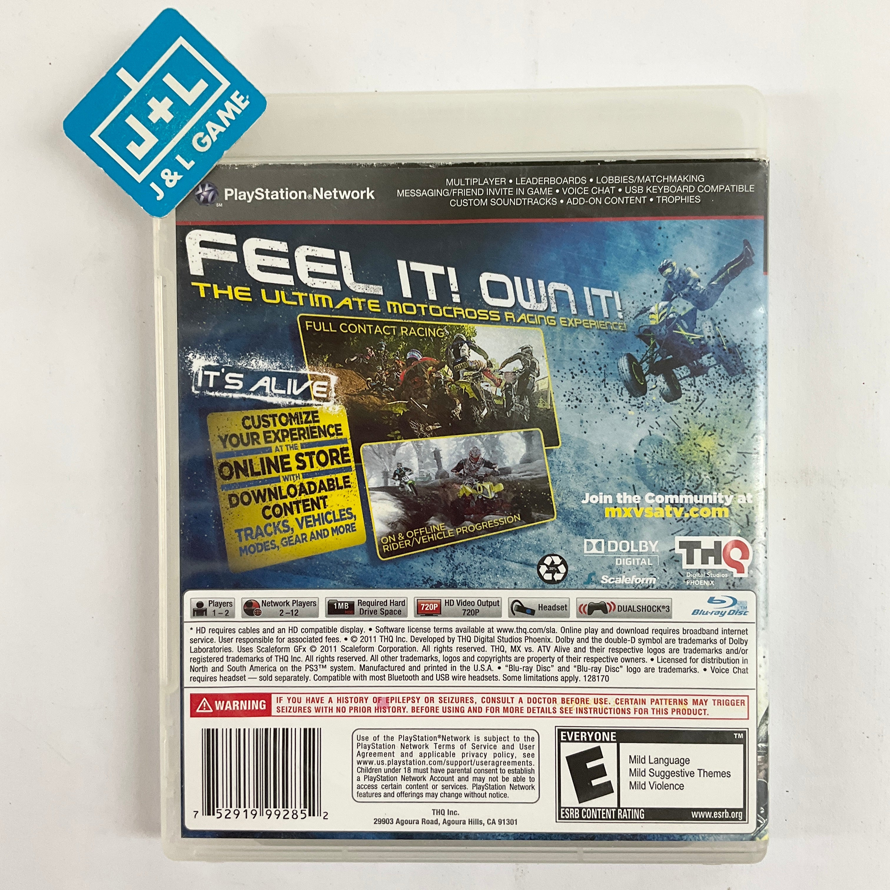 MX vs. ATV Alive - (PS3) PlayStation 3 [Pre-Owned] Video Games THQ   