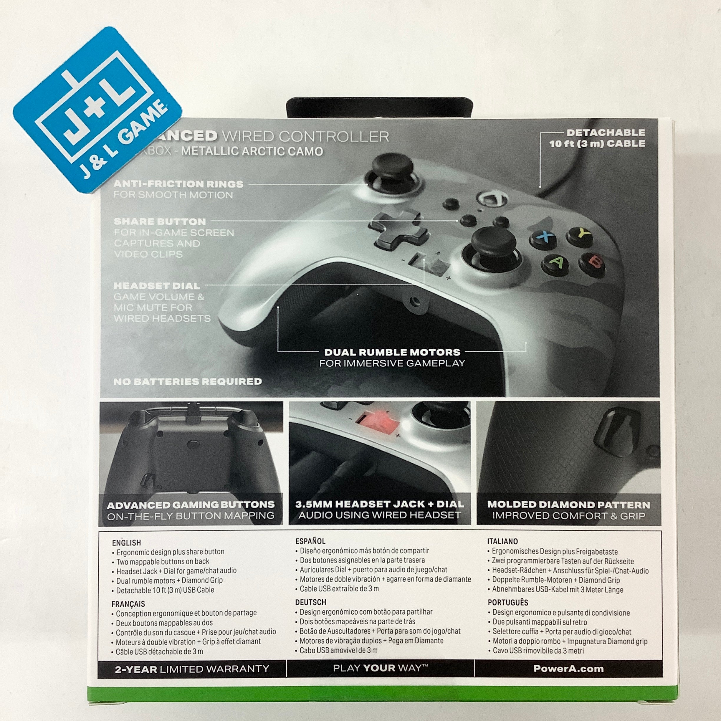 PowerA Xbox Series X Enhanced Wired Controller (Metallic Arctic Camo) - (XSX) Xbox Series X Accessories PowerA   