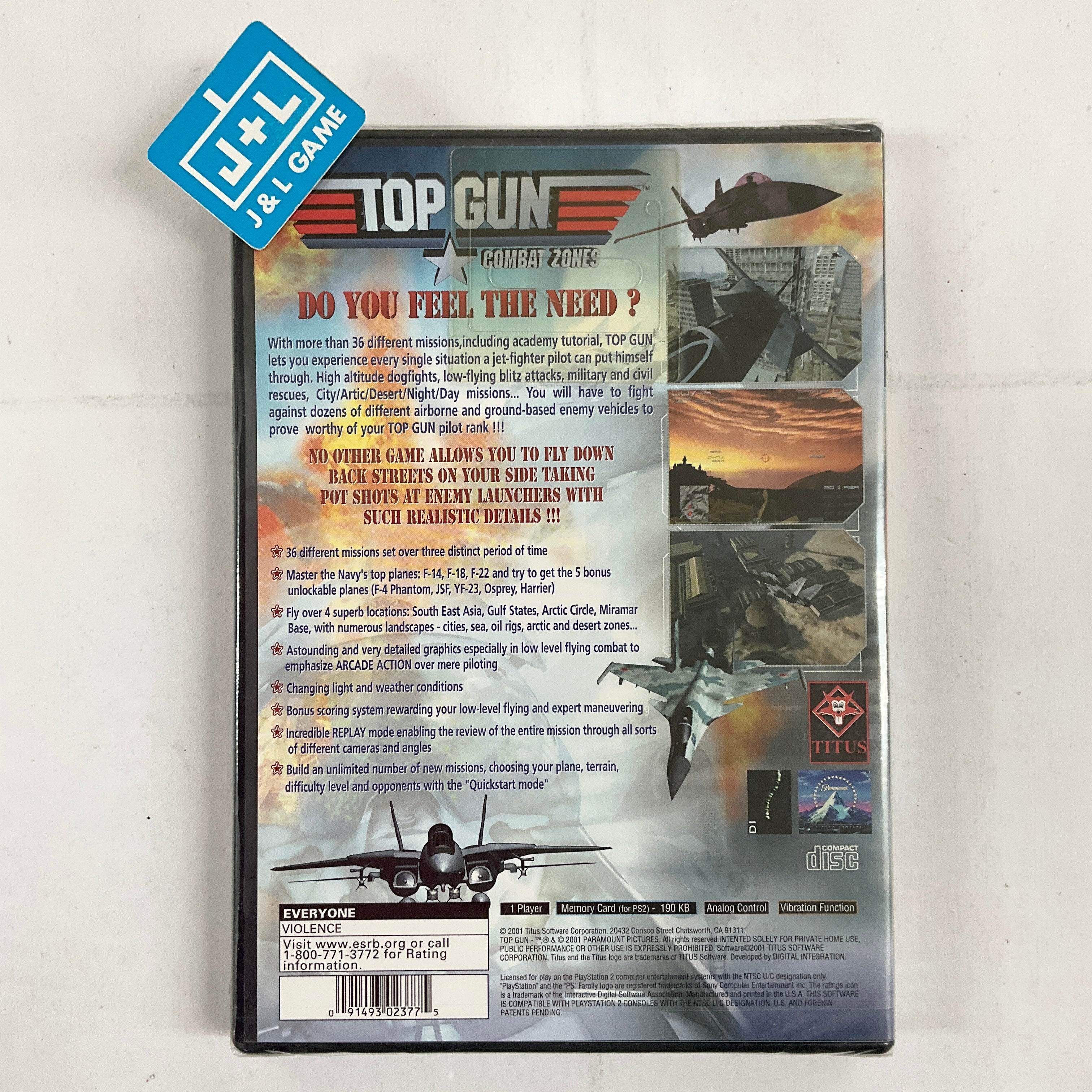 Top Gun: Combat Zones - (PS2) PlayStation 2 Video Games Titus Software   