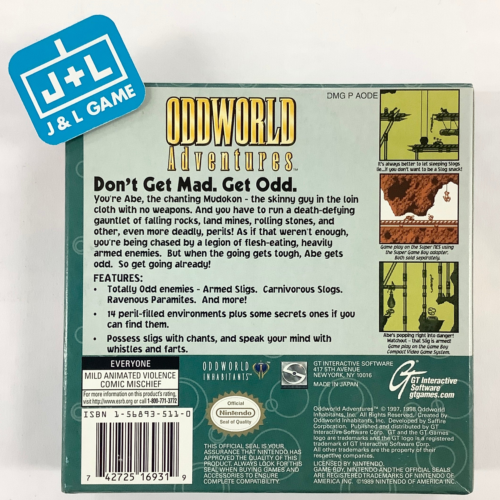 Oddworld Adventures - (GB) Game Boy [Pre-Owned] Video Games GT Interactive   