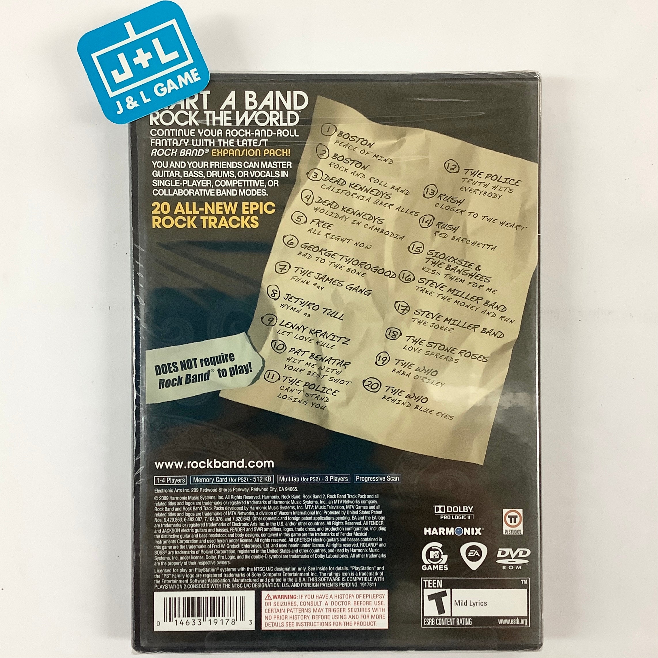 Rock Band Track Pack: Classic Rock - (PS2) PlayStation 2 Video Games MTV Games   