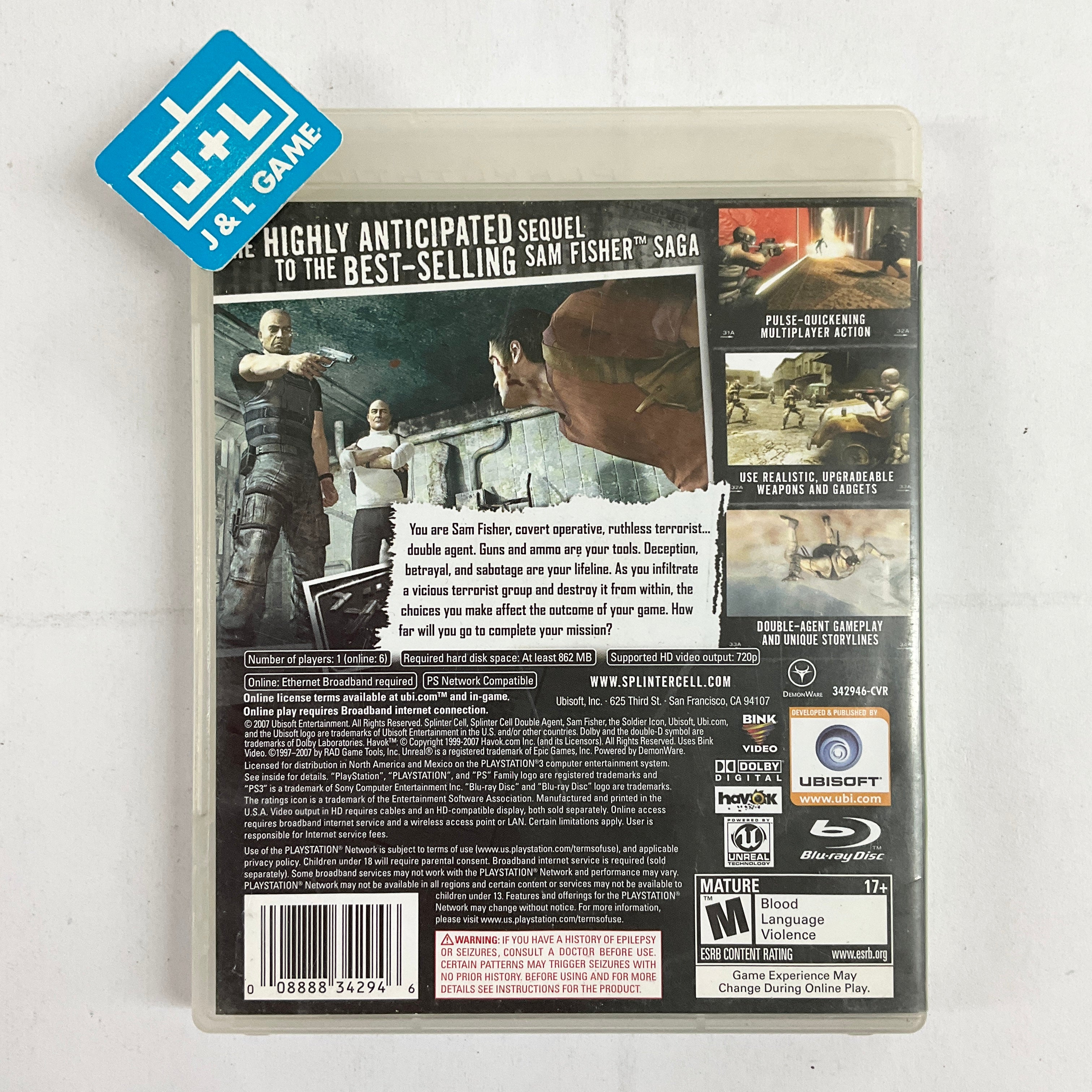 Tom Clancy's Splinter Cell: Double Agent - (PS3) Playstation 3 [Pre-Owned] Video Games Ubisoft   