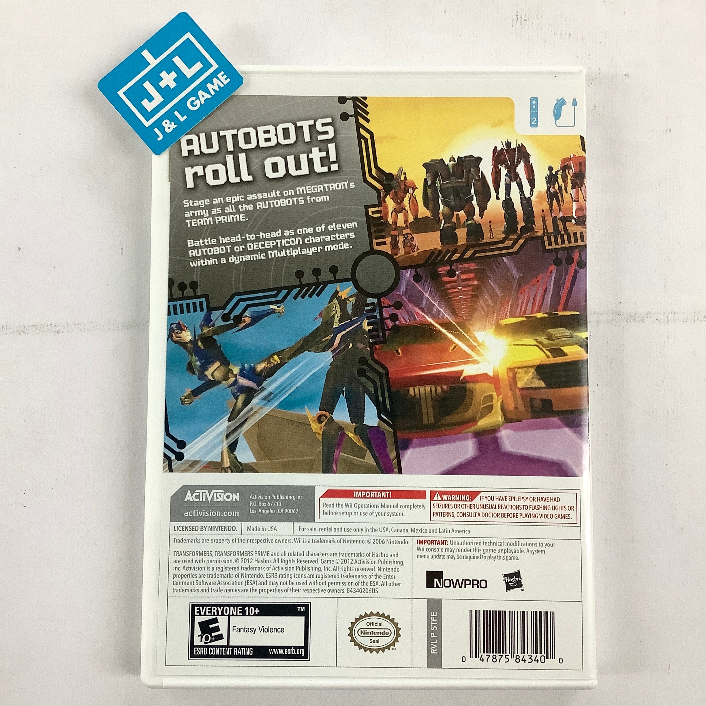 Transformers Prime: The Game - Nintendo Wii [Pre-Owned] Video Games Activision   