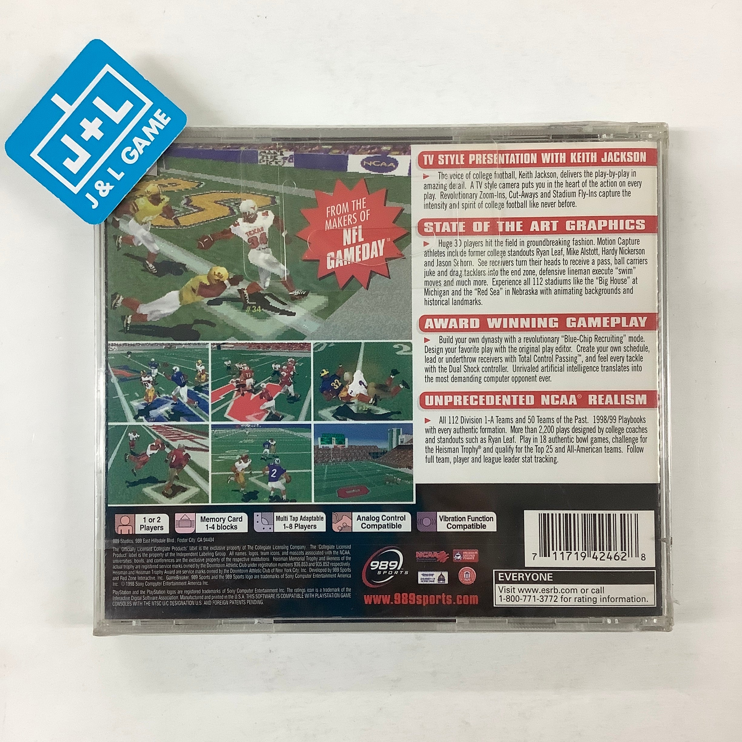 NCAA GameBreaker 99 - (PS1) PlayStation 1 Video Games 989 Sports   