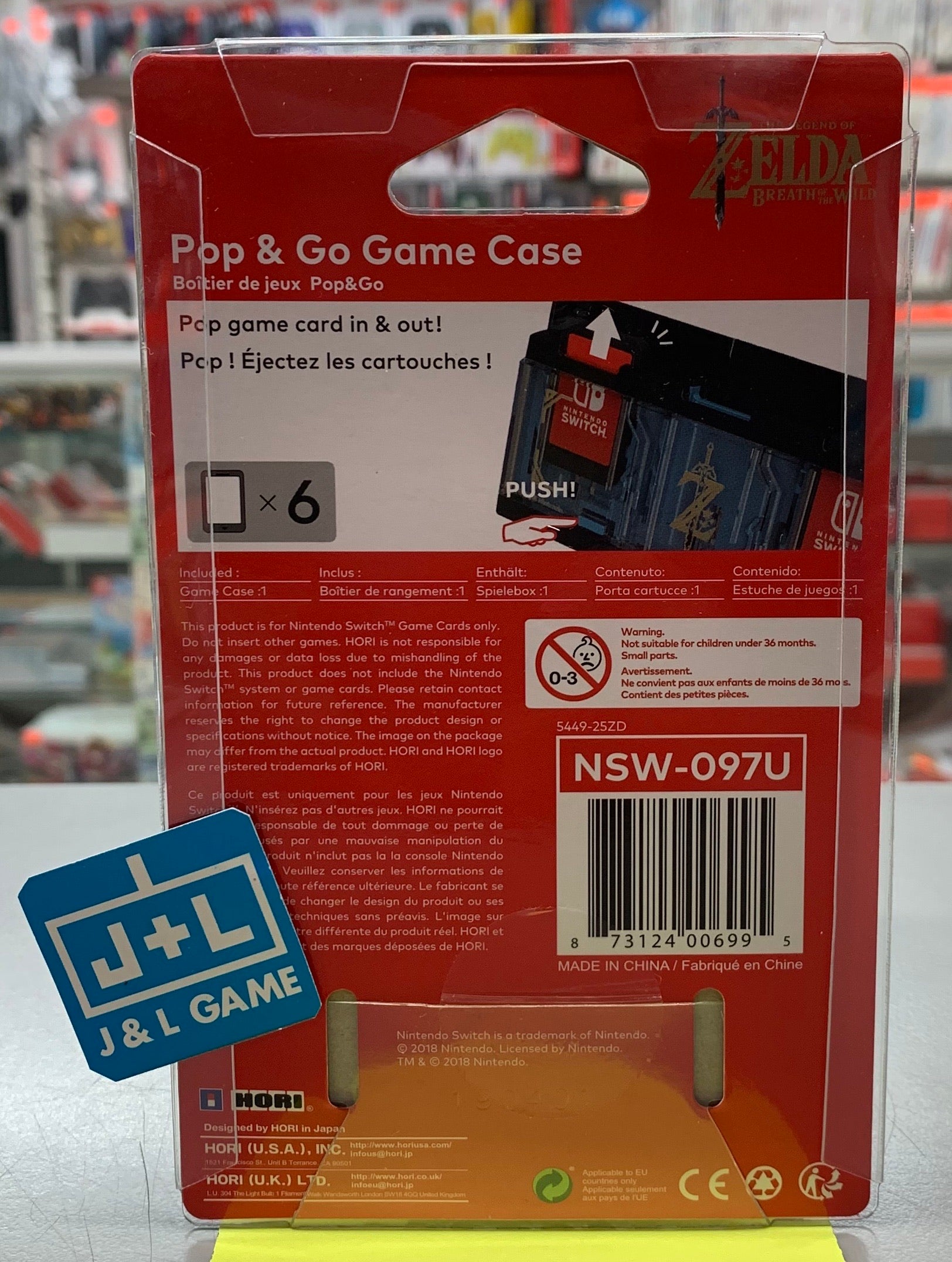 HORI Pop & Go Game Case (The Legend of Zelda: Breath of the Wild) - (NSW) Nintendo Switch Accessories Hori   