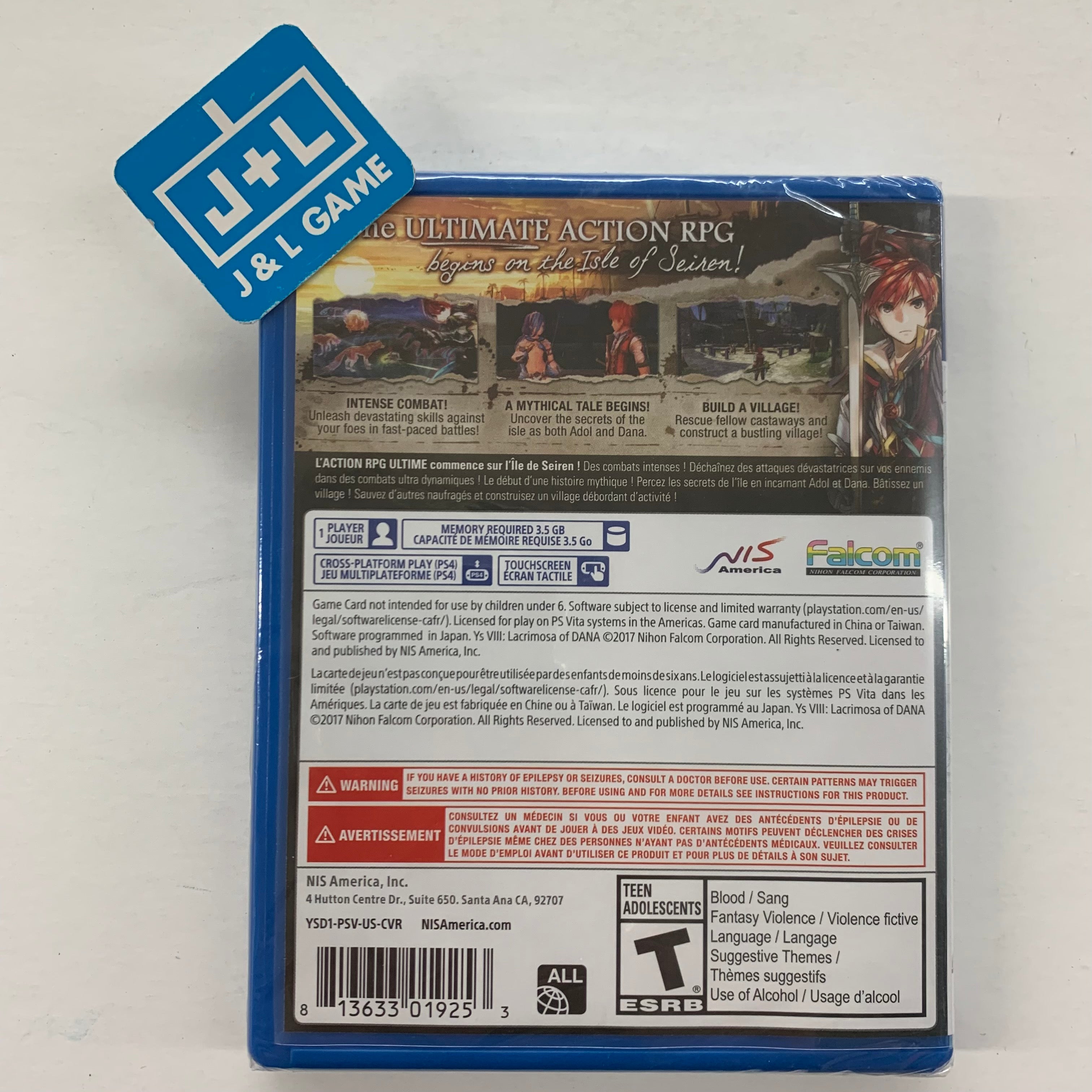 Ys VIII: Lacrimosa Of Dana - (PSV) PlayStation Vita Video Games NIS America   