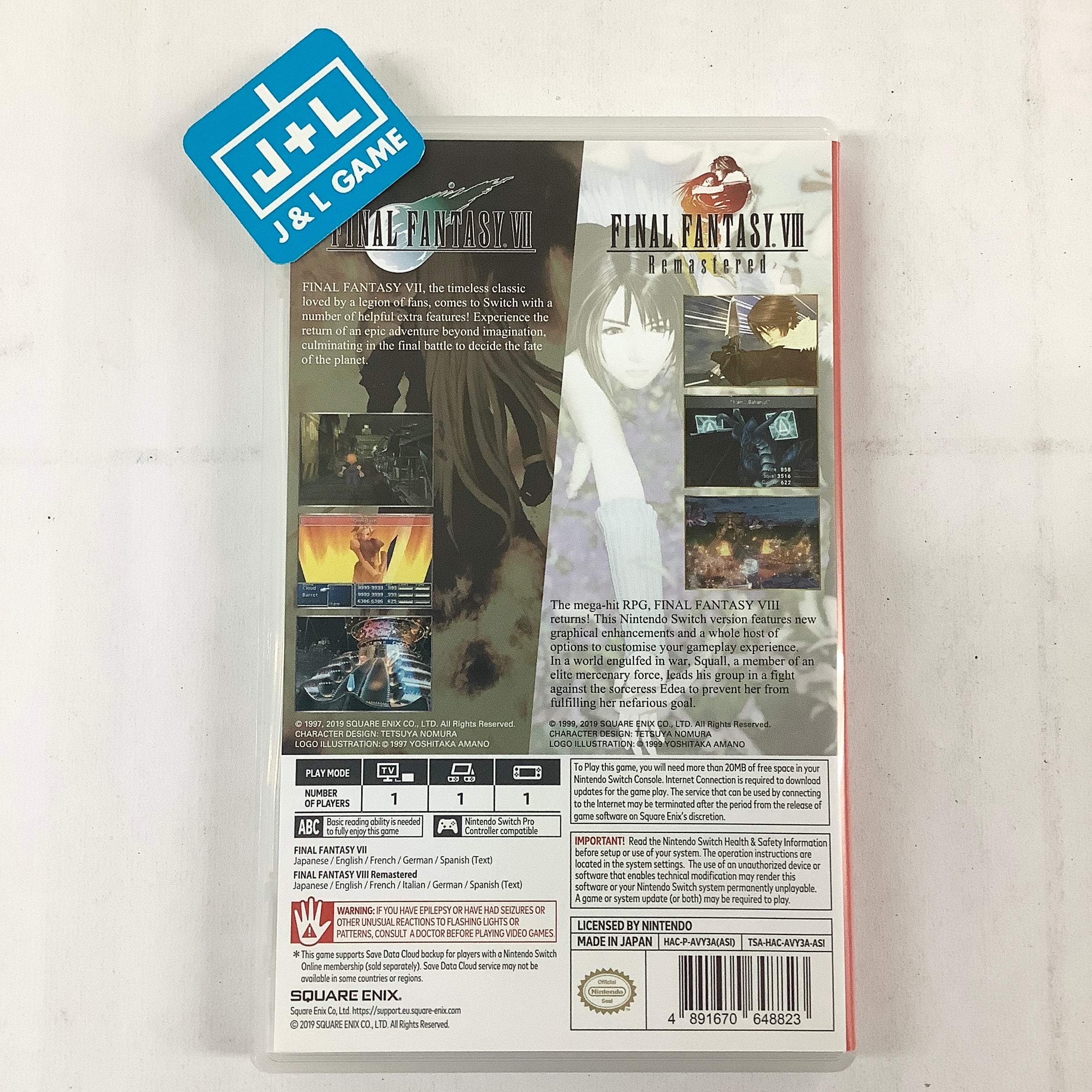 Final Fantasy VII & Final Fantasy VIII Remastered Twin Pack - (NSW) Nintendo Switch [Pre-Owned] (Asia Import) Video Games Square Enix   