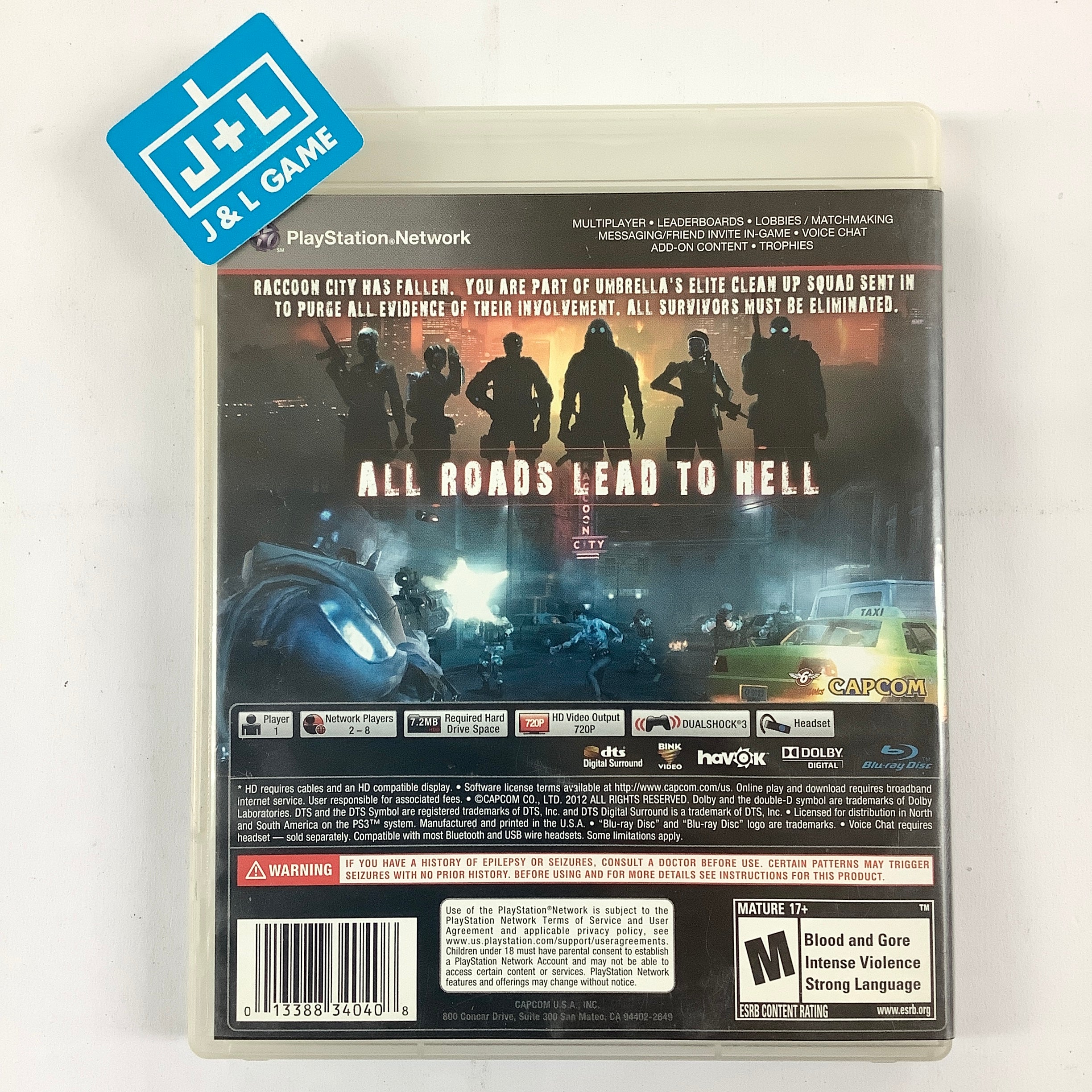Resident Evil: Operation Raccoon City - (PS3) PlayStation 3 [Pre-Owned] Video Games Capcom   