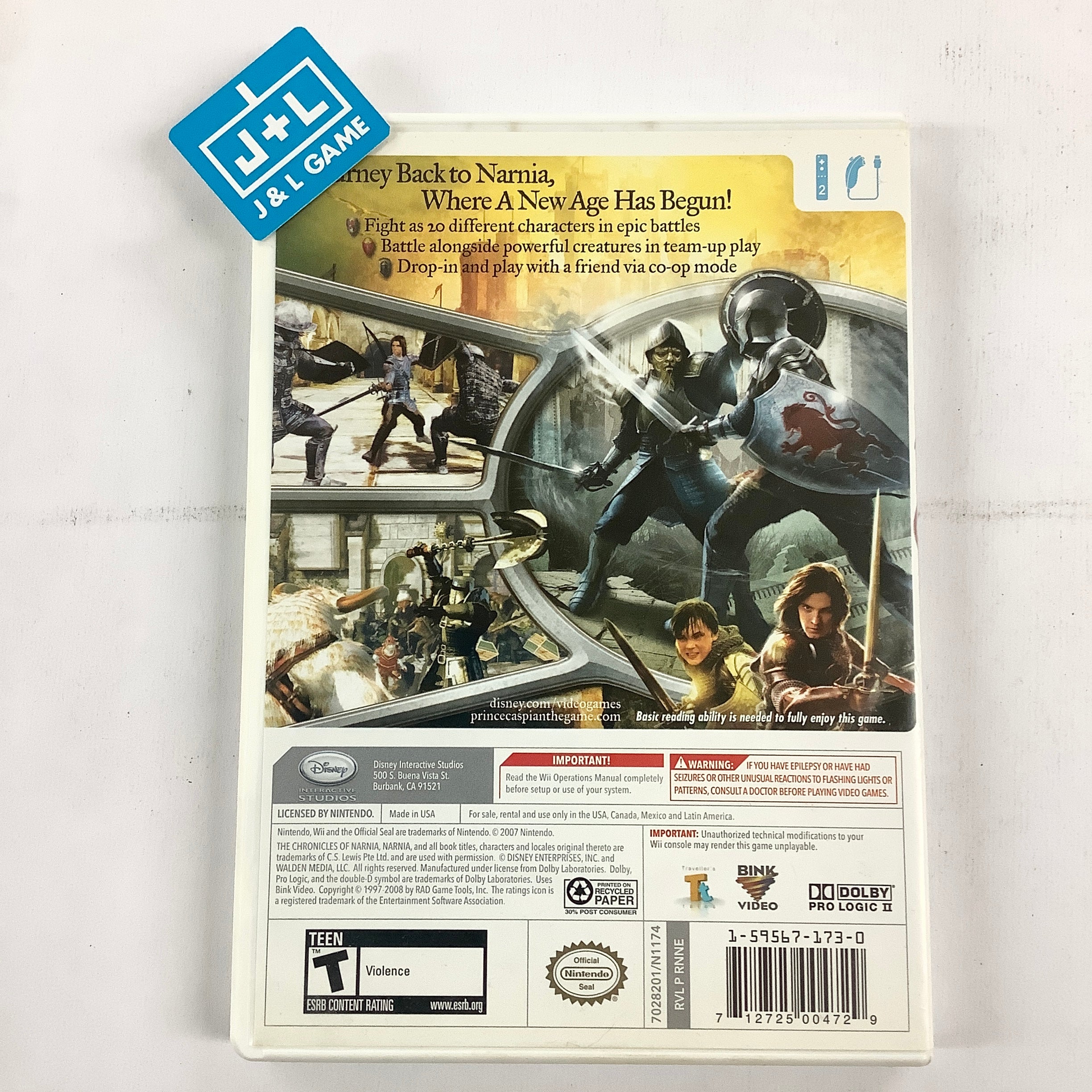 The Chronicles of Narnia: Prince Caspian - Nintendo Wii [Pre-Owned] Video Games Disney Interactive Studios   