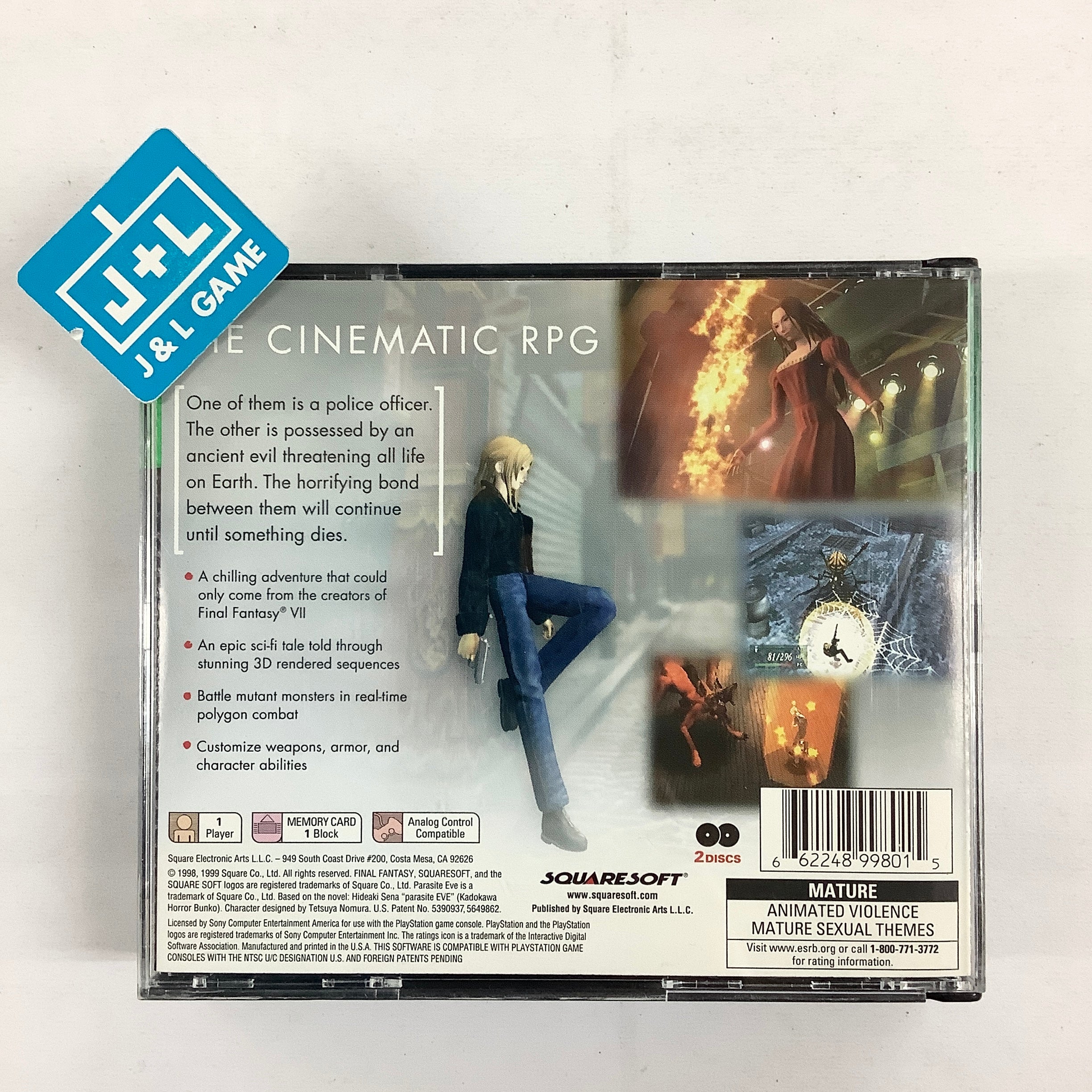 Parasite Eve (Greatest Hits) - (PS1) PlayStation 1 [Pre-Owned] Video Games SquareSoft   