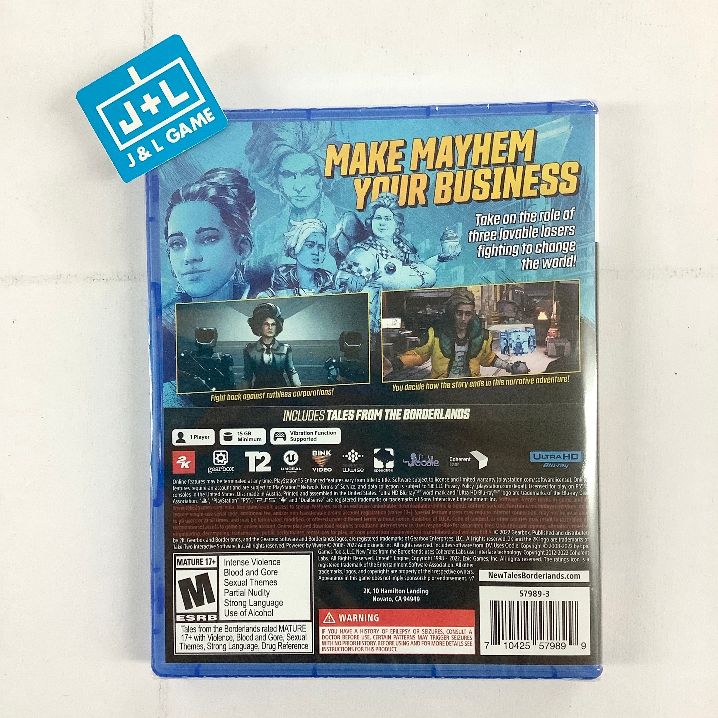 New Tales From The Borderlands - Édition Deluxe - PS5 - Neuf Sous Blister