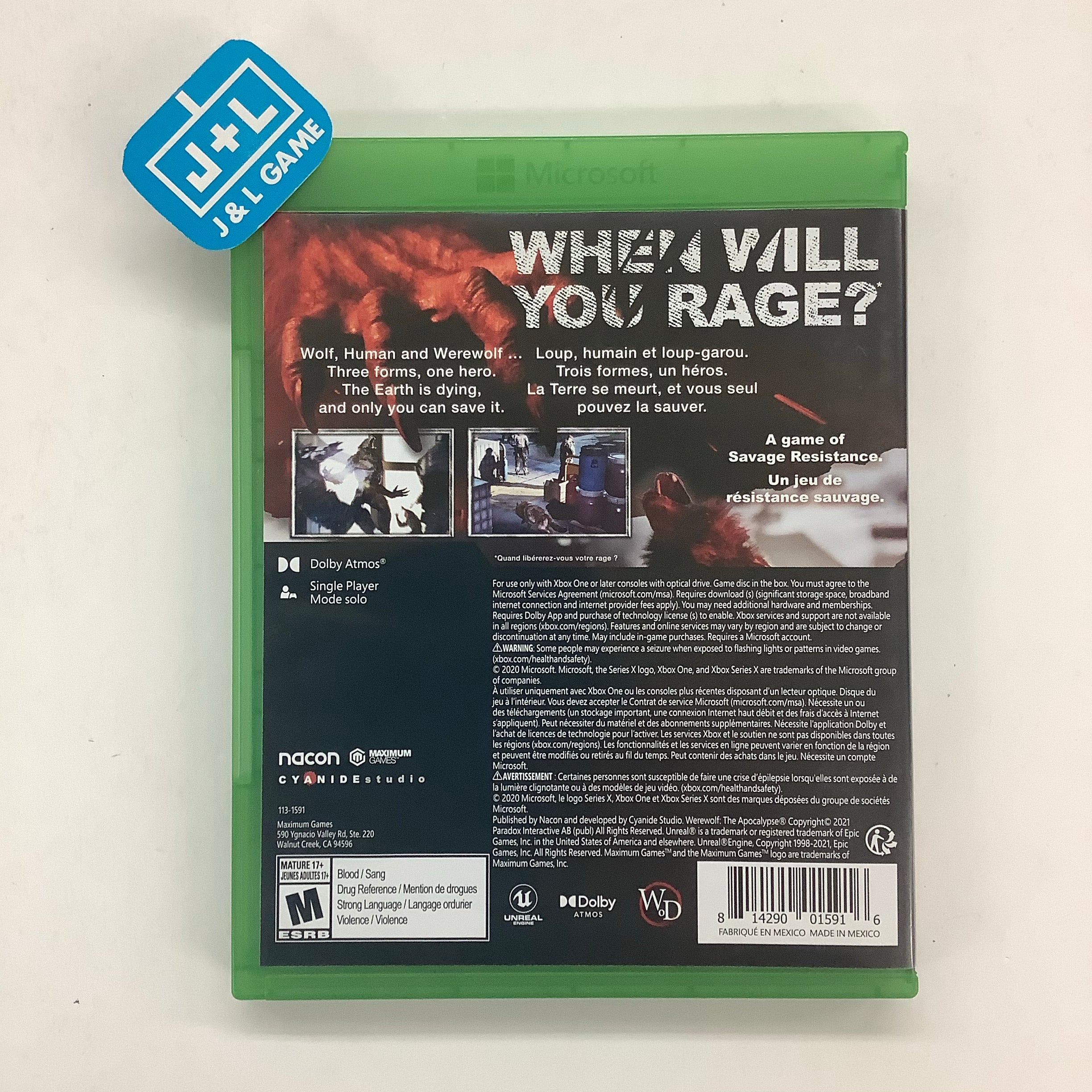 Werewolf: The Apocalypse - Earthblood - (XSX) Xbox Series X [Pre-Owned] Video Games NACON   