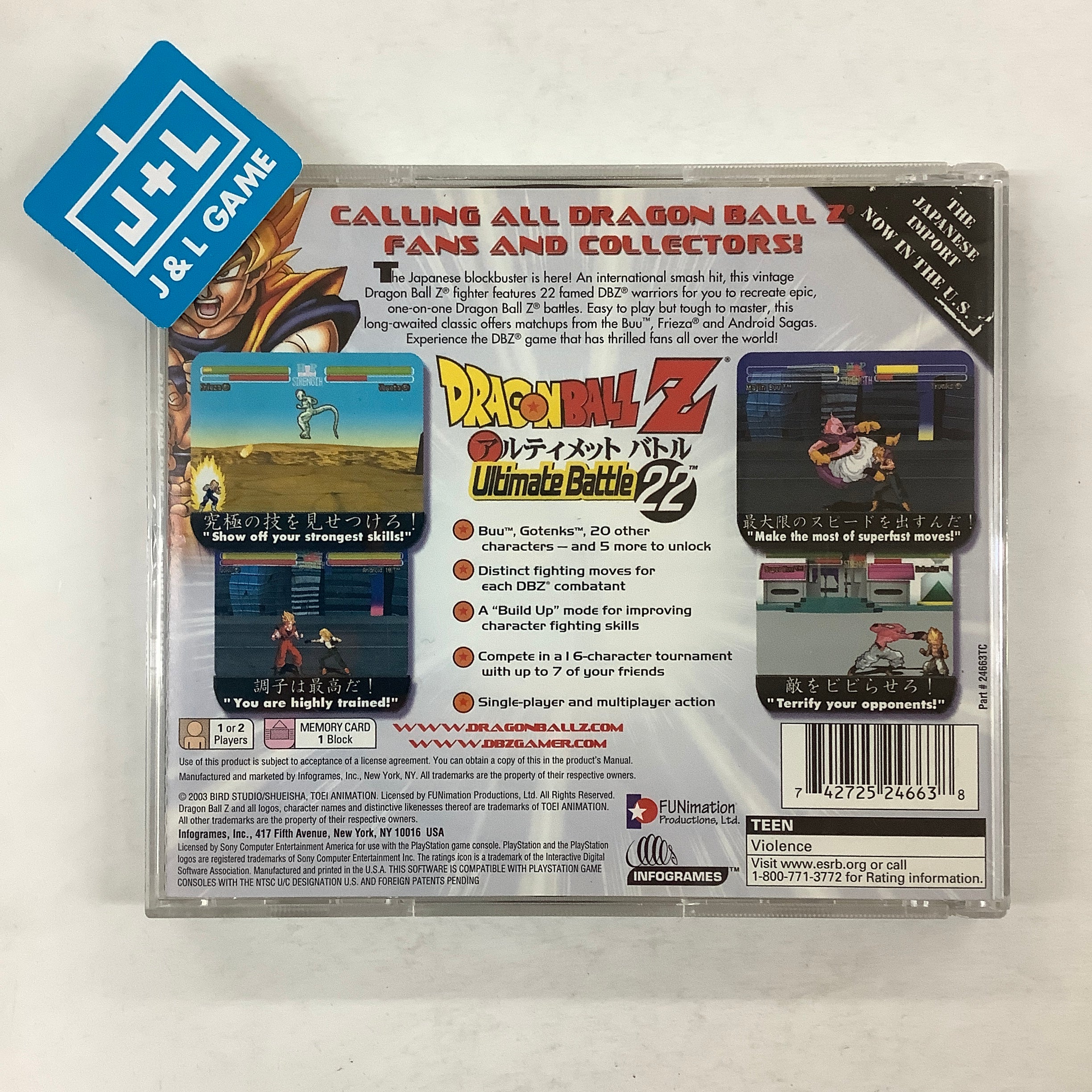 Dragon Ball Z: Ultimate Battle 22 - (PS1) PlayStation 1 [Pre-Owned] Video Games Infogrames   