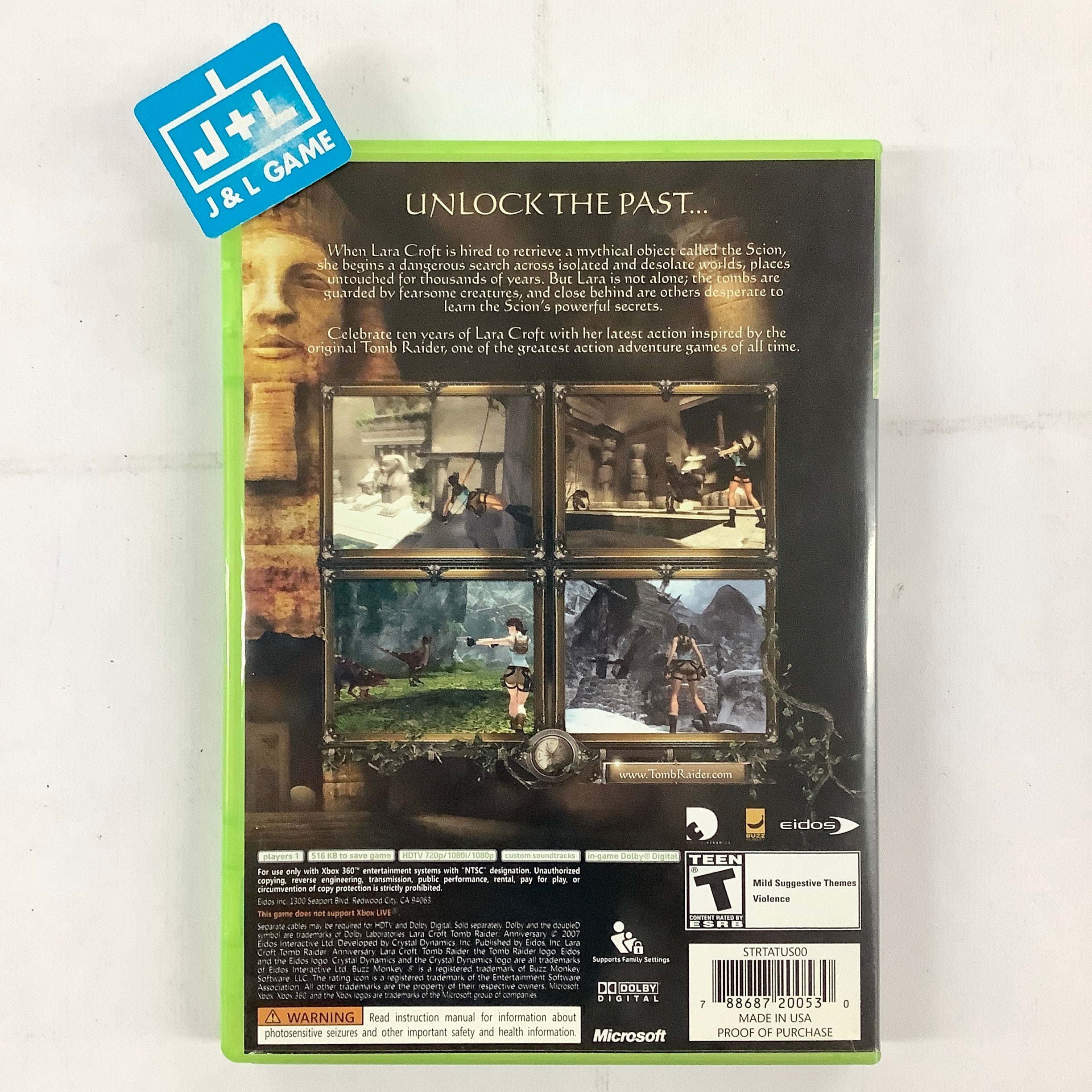 Tomb Raider: Anniversary - Xbox 360 [Pre-Owned] Video Games Eidos Interactive   