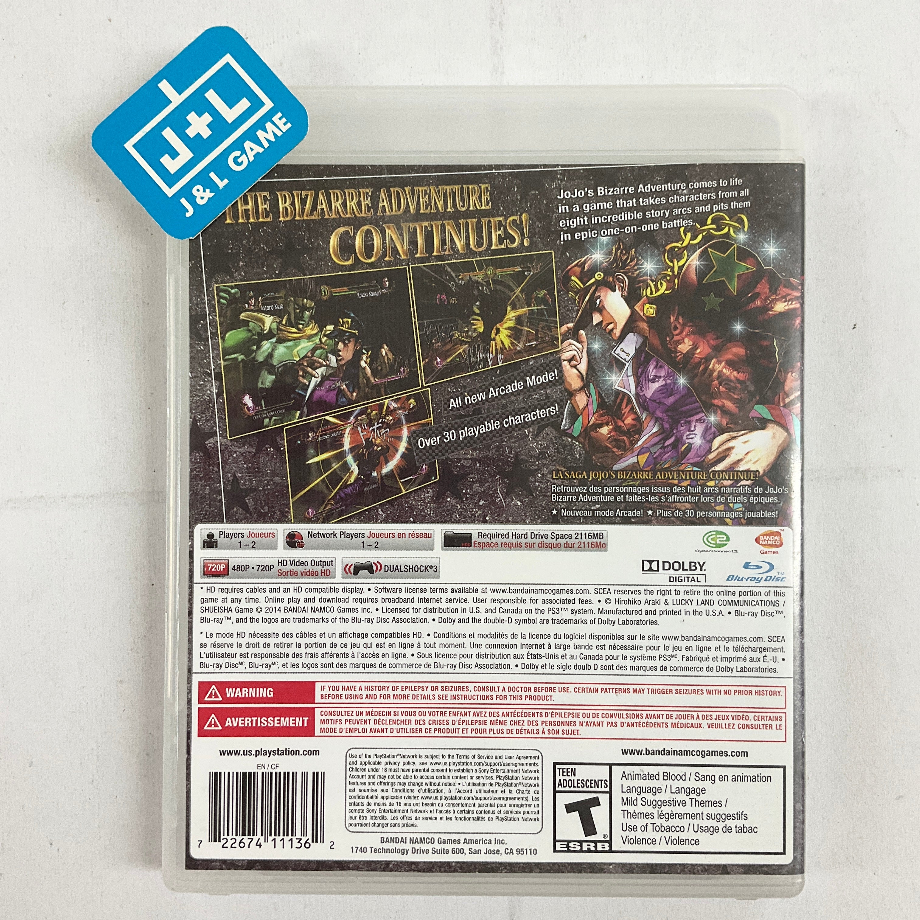 JoJo's Bizarre Adventure: All-Star Battle - (PS3) PlayStation 3 [Pre-Owned] Video Games BANDAI NAMCO Entertainment   