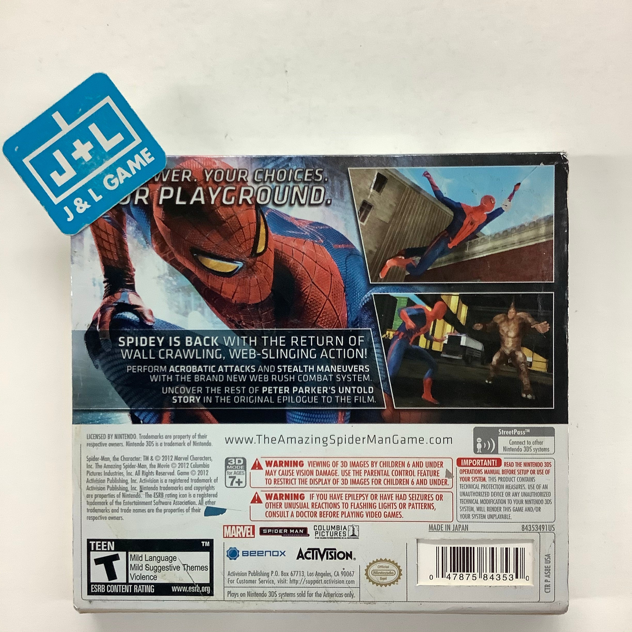 The Amazing Spider-Man - Nintendo 3DS [Pre-Owned] Video Games Activision   