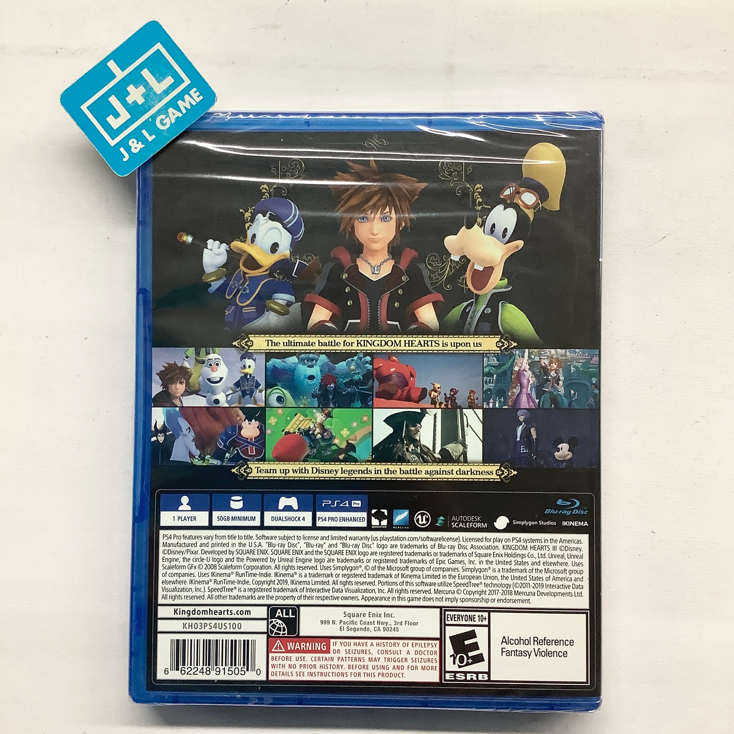 Kingdom Hearts III - (PS4) PlayStation 4 Video Games Square Enix   