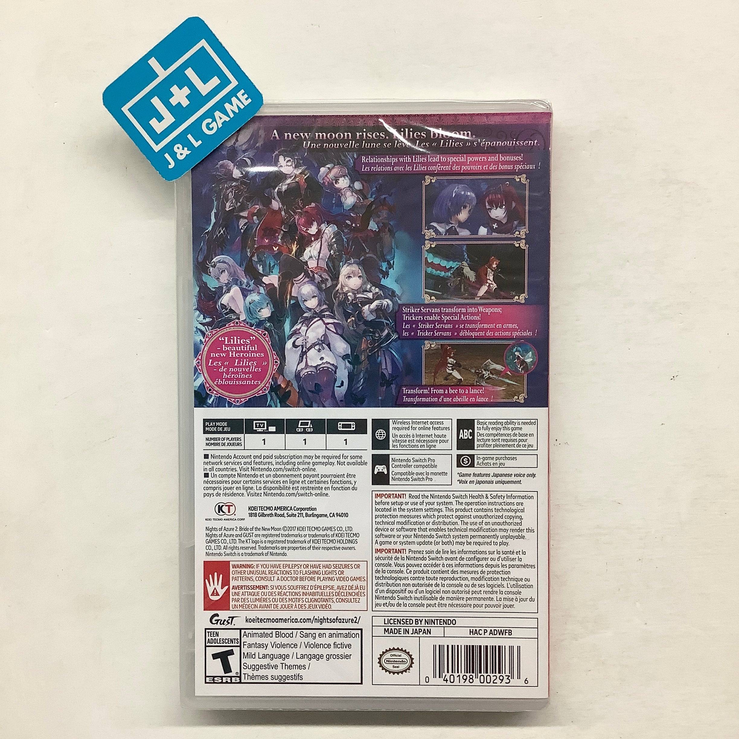 Nights of Azure 2: Bride Of The New Moon - (NSW) Nintendo Switch Video Games NIS America   