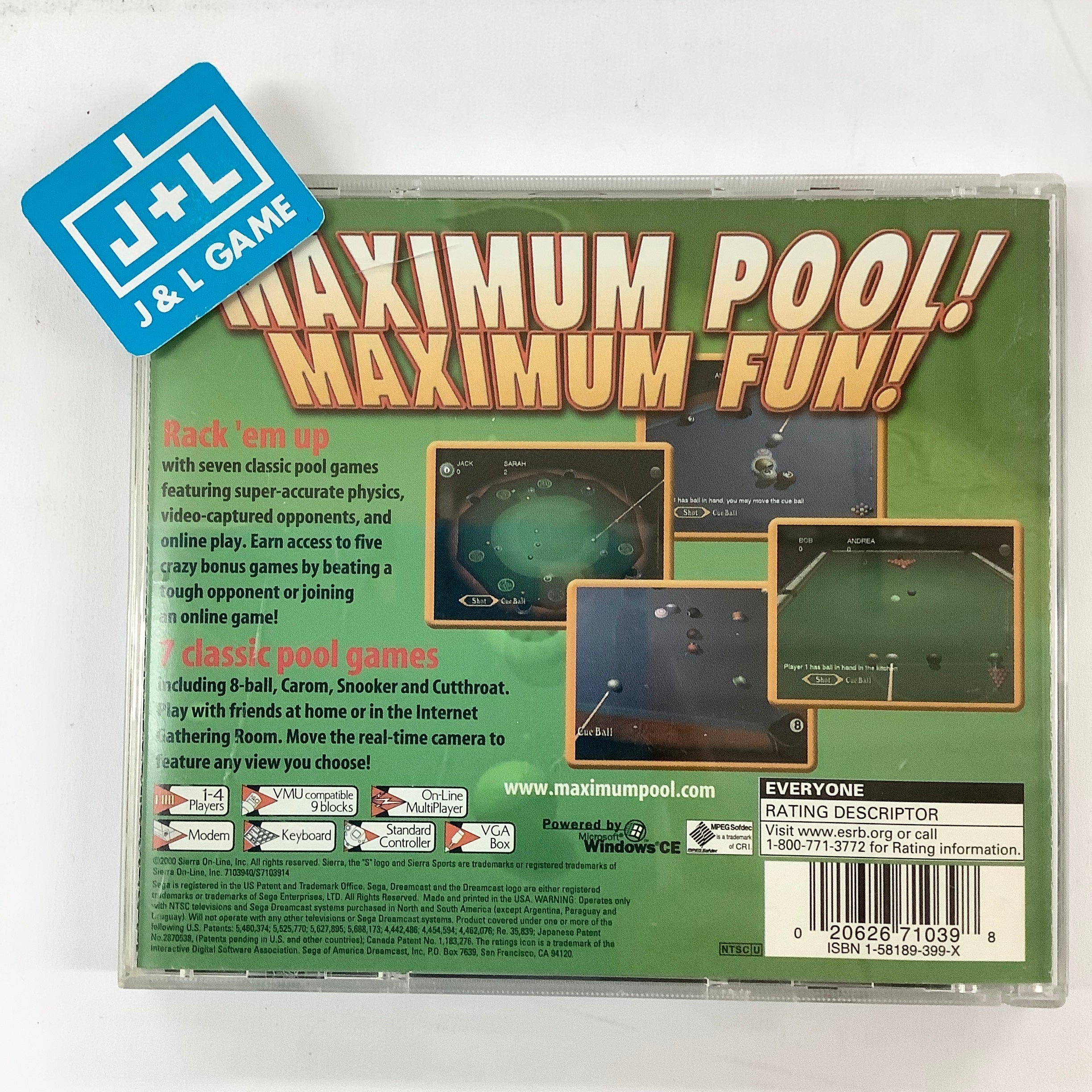 Maximum Pool - (DC) SEGA Dreamcast [Pre-Owned] Video Games Sierra Entertainment   