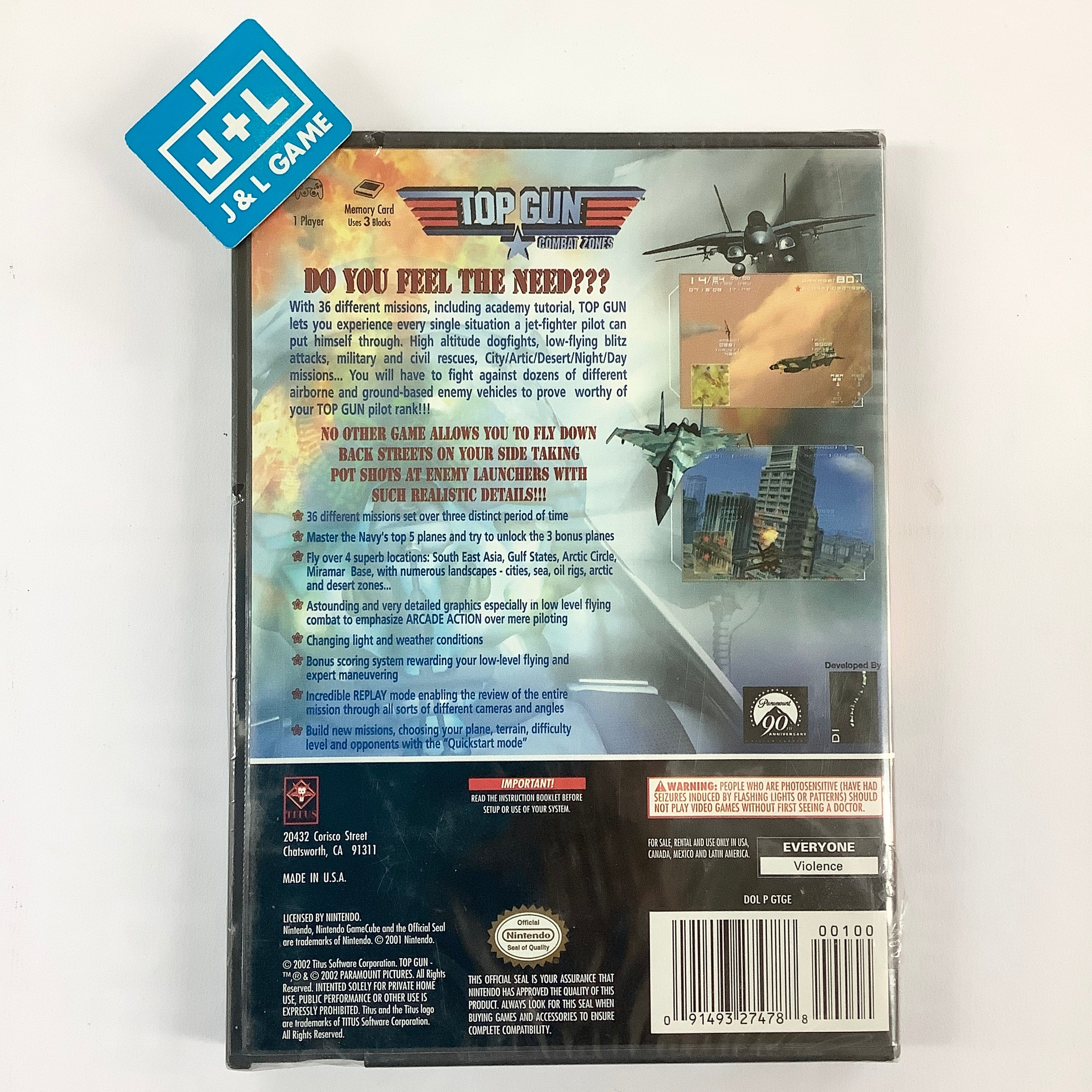 Top Gun: Combat Zones - (GC) GameCube Video Games Titus Software   
