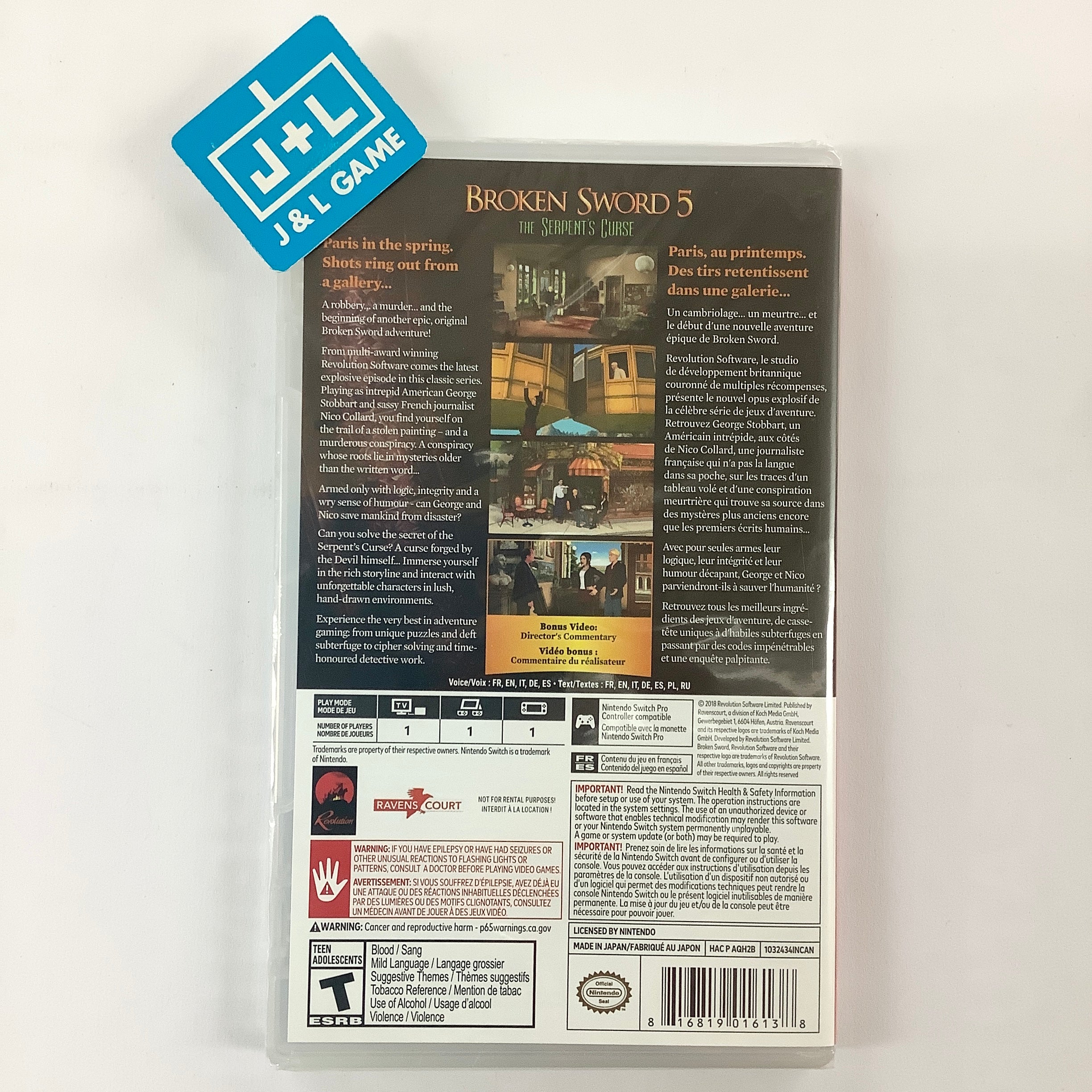Broken Sword 5: The Serpent's Curse - (NSW) Nintendo Switch Video Games Ravenscourt   
