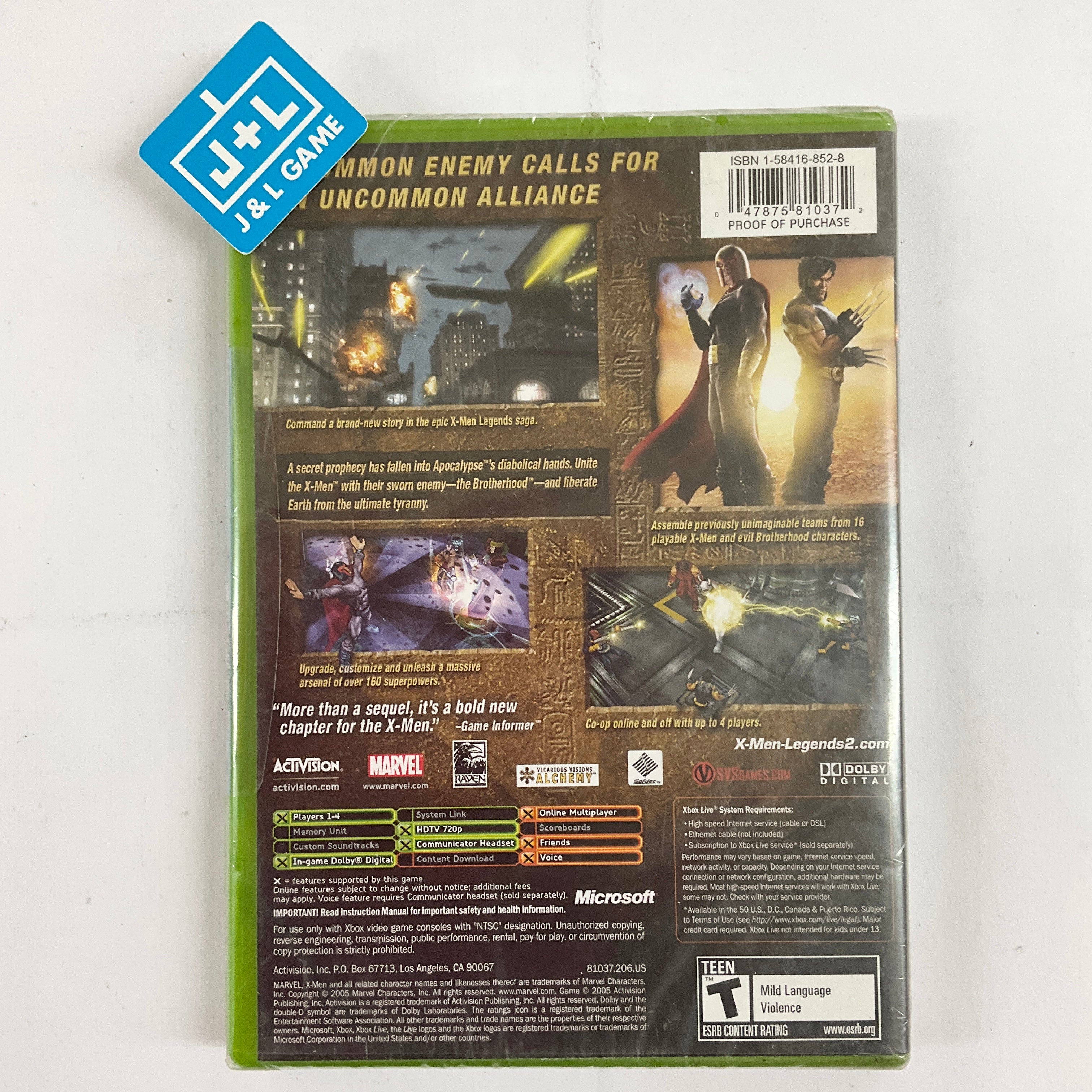 X-Men Legends II: Rise of Apocalypse - (XB) Xbox Video Games Activision   