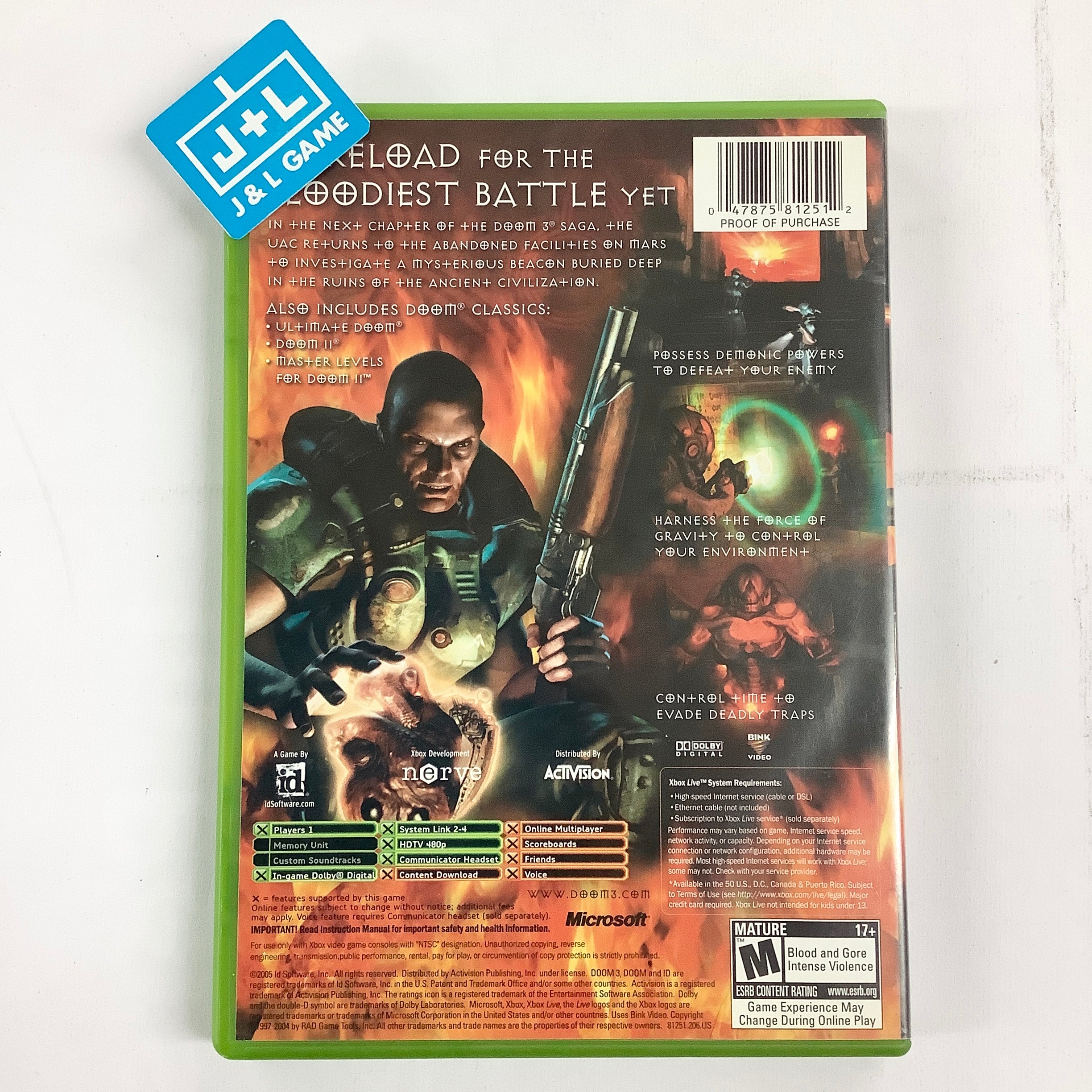 Doom 3: Resurrection of Evil - (XB) Xbox [Pre-Owned] Video Games Activision   