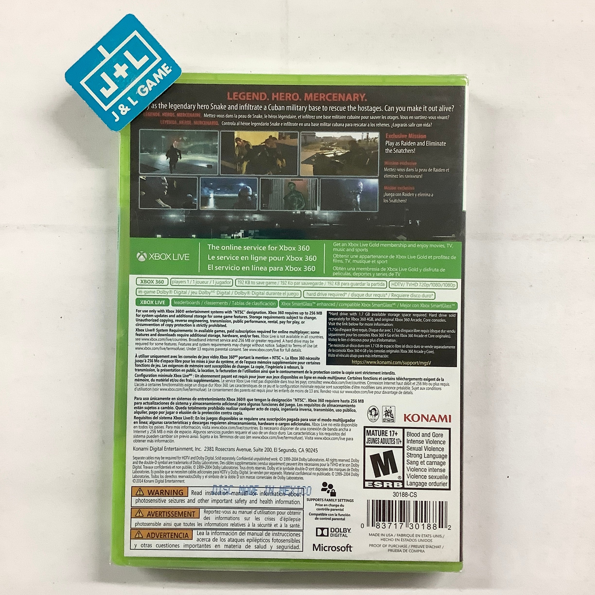 Metal Gear Solid V: Ground Zeroes - Xbox 360 Video Games Konami   