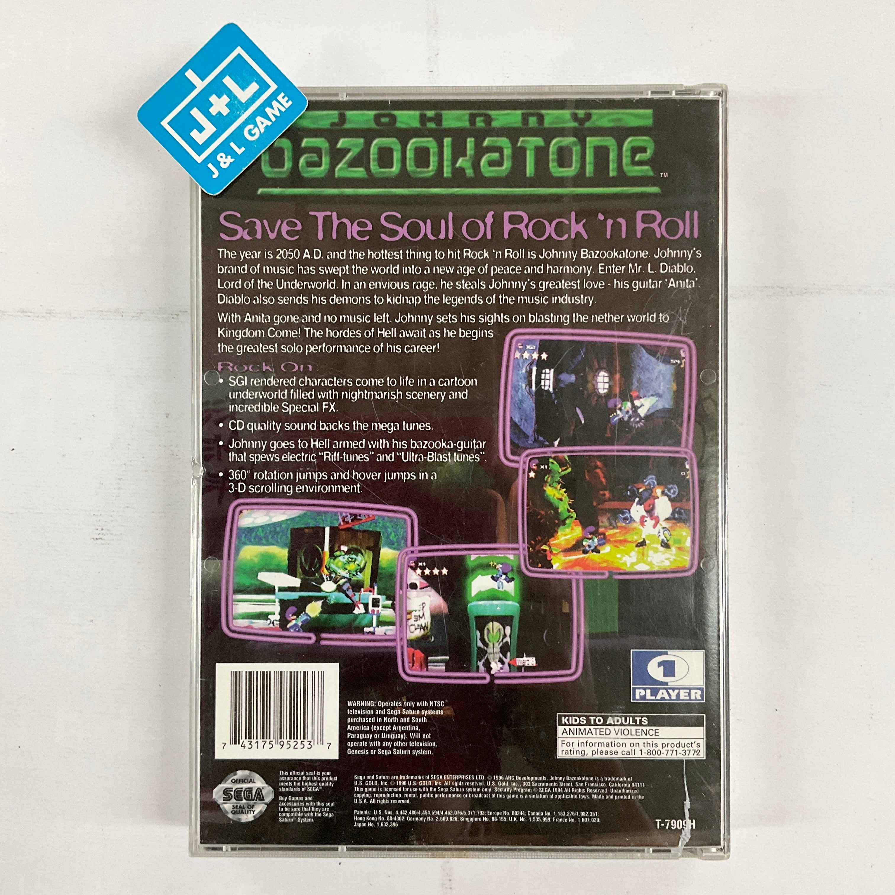 Johnny Bazookatone - (SS) SEGA Saturn [Pre-Owned] Video Games U.S. Gold   