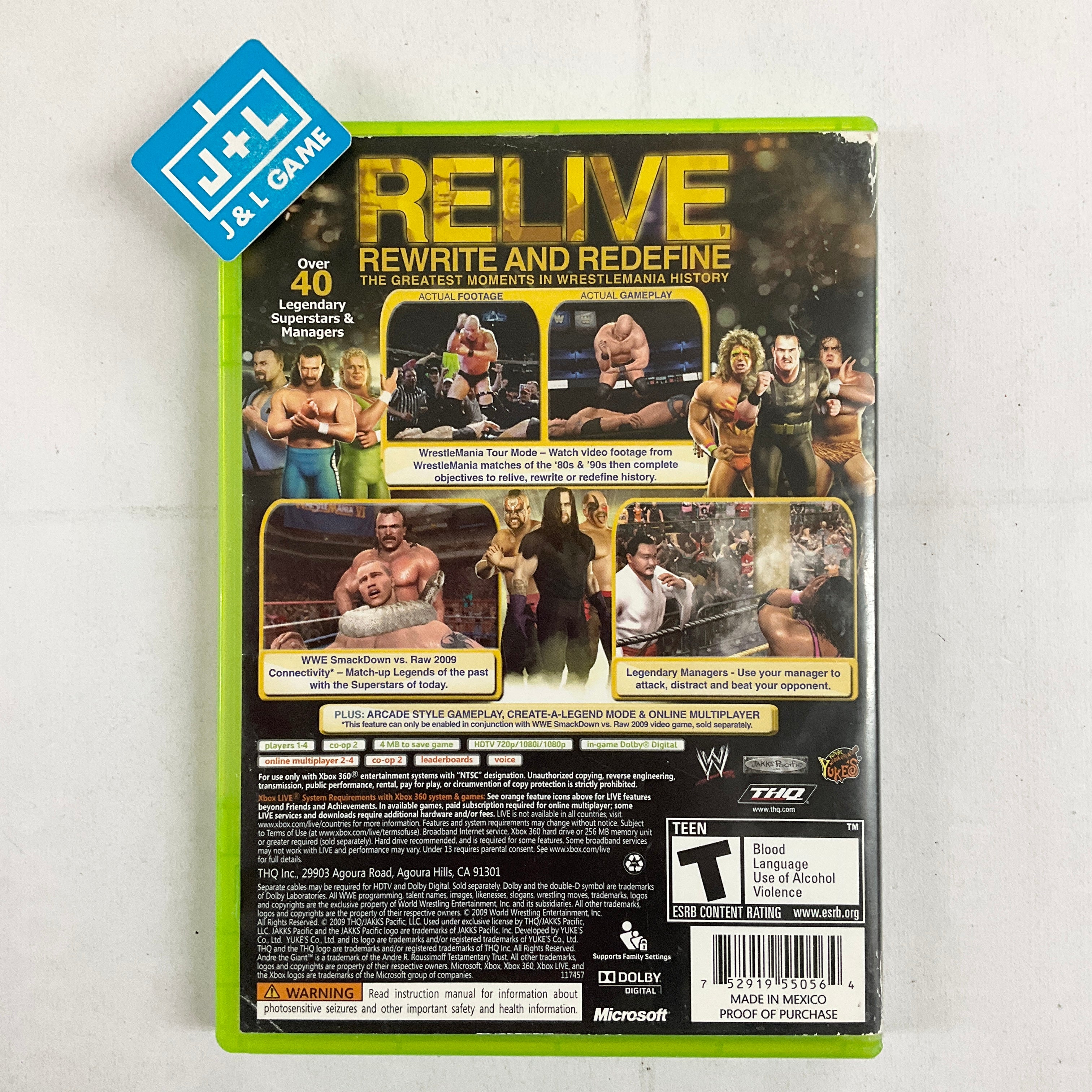 WWE Legends of WrestleMania - Xbox 360 [Pre-Owned] Video Games THQ   