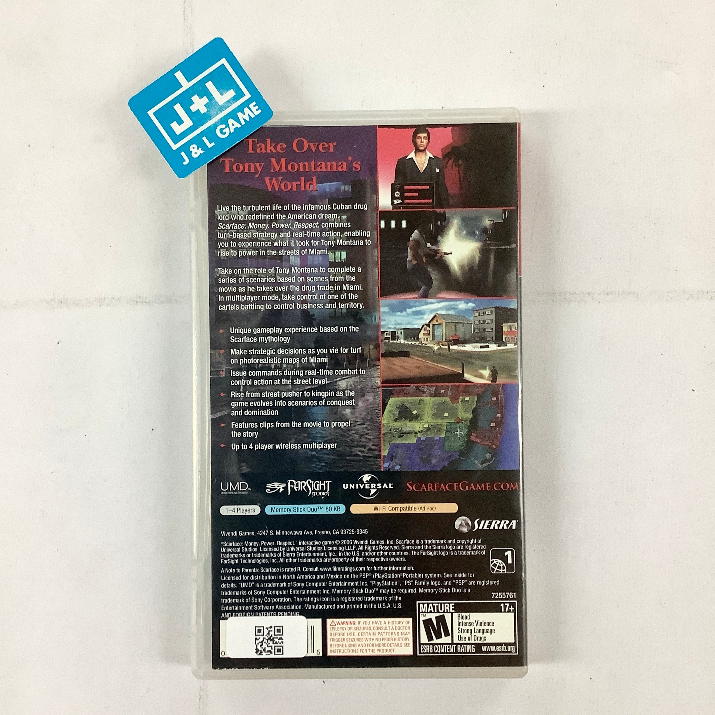 Scarface: Money. Power. Respect. (Greatest Hits) - Sony PSP [Pre-Owned] Video Games Sierra Entertainment   